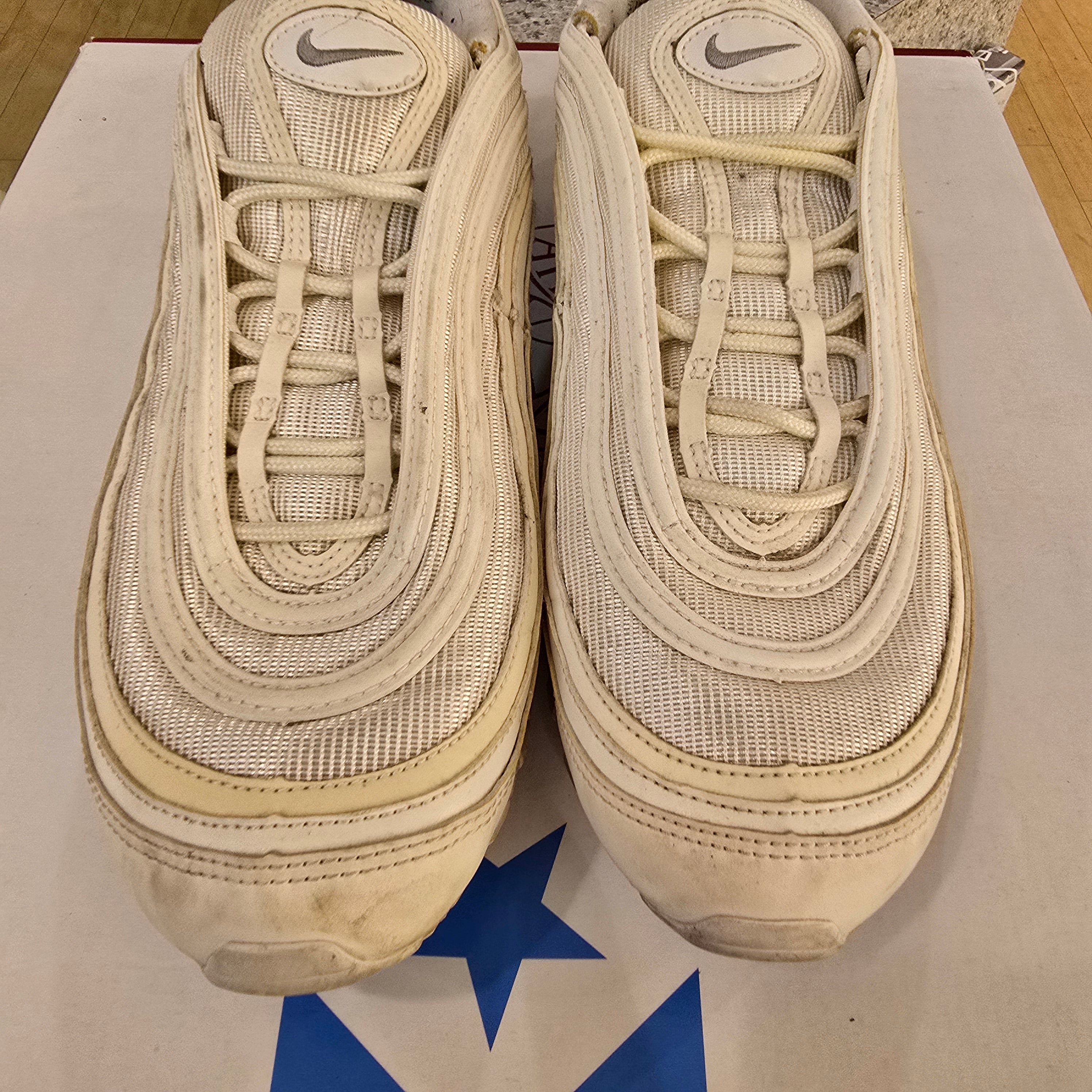 Nike Air Max 97 Triple White Wolf Grey SZ 12 USED NO BOX