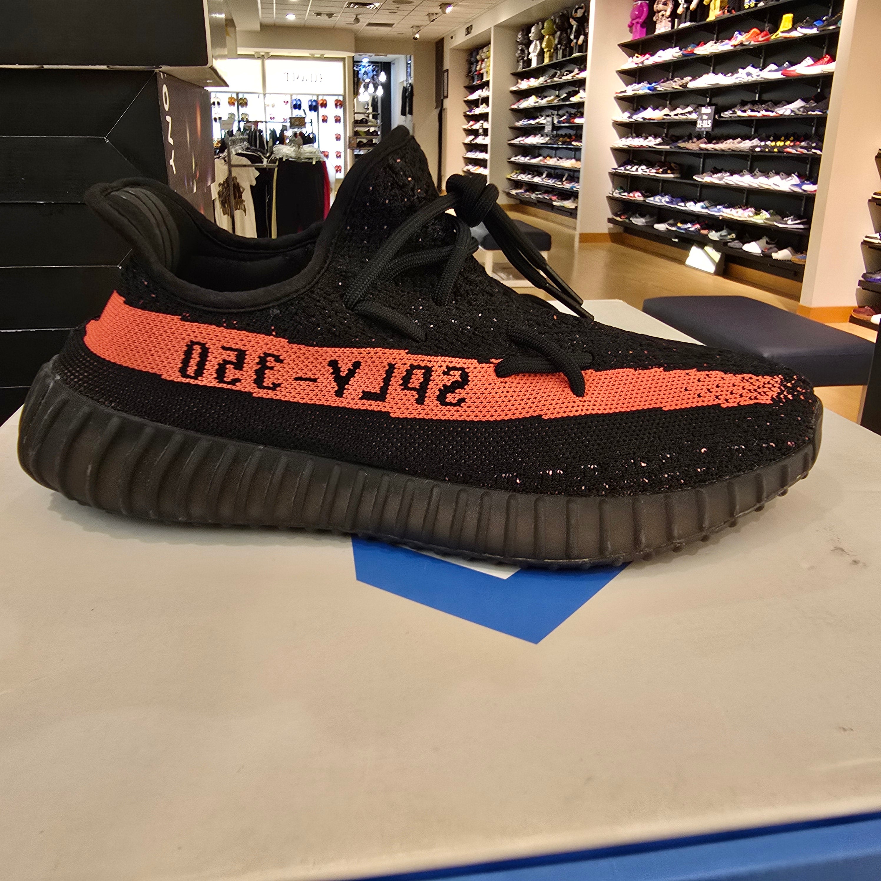 Adidas Yeezy Boost 350 V2 Core Black Red SZ 8.5 USED NO BOX