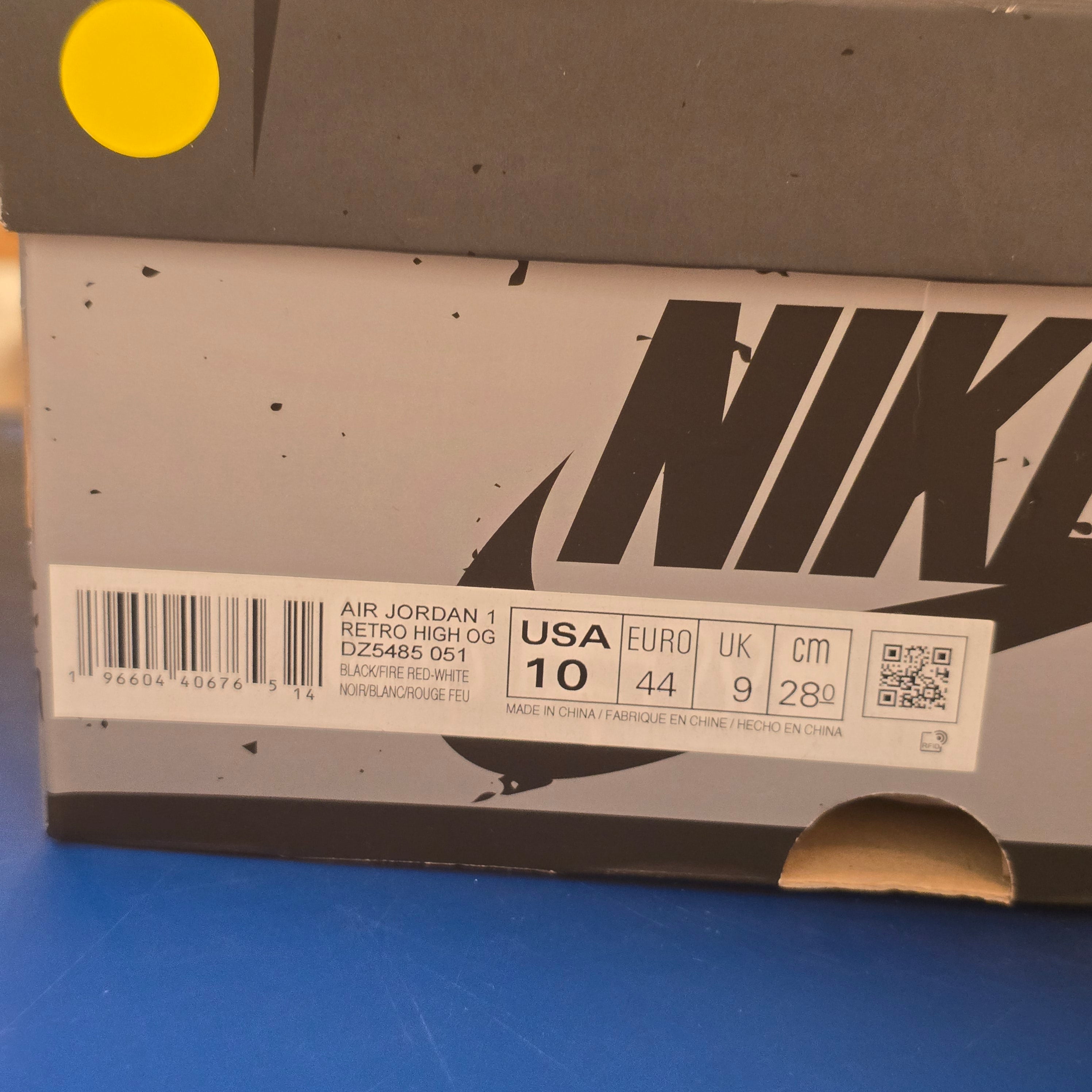 Jordan 1 Retro High OG Washed Black SZ 10 USED