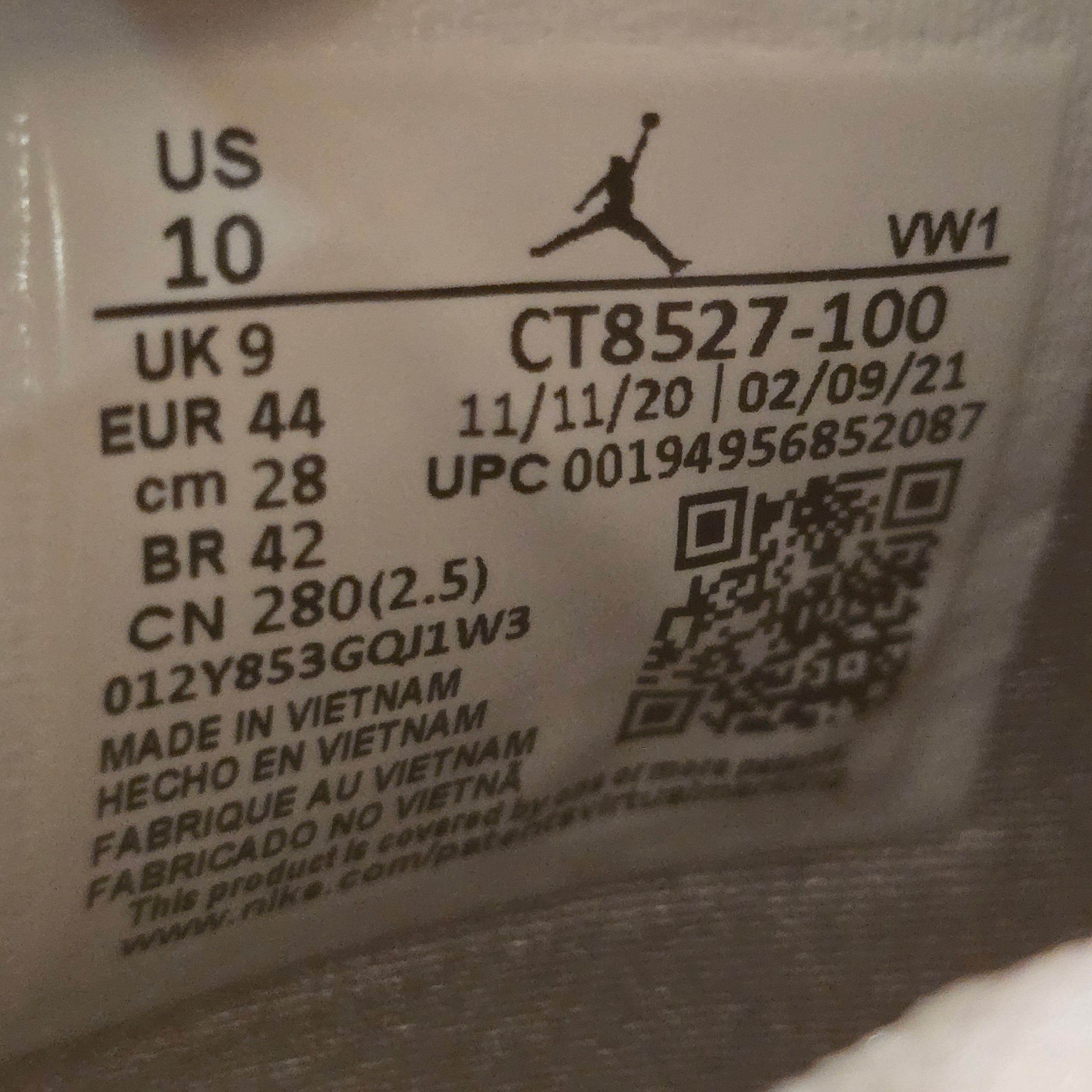 Jordan 4 Retro White Oreo (2021) SZ 10 USED