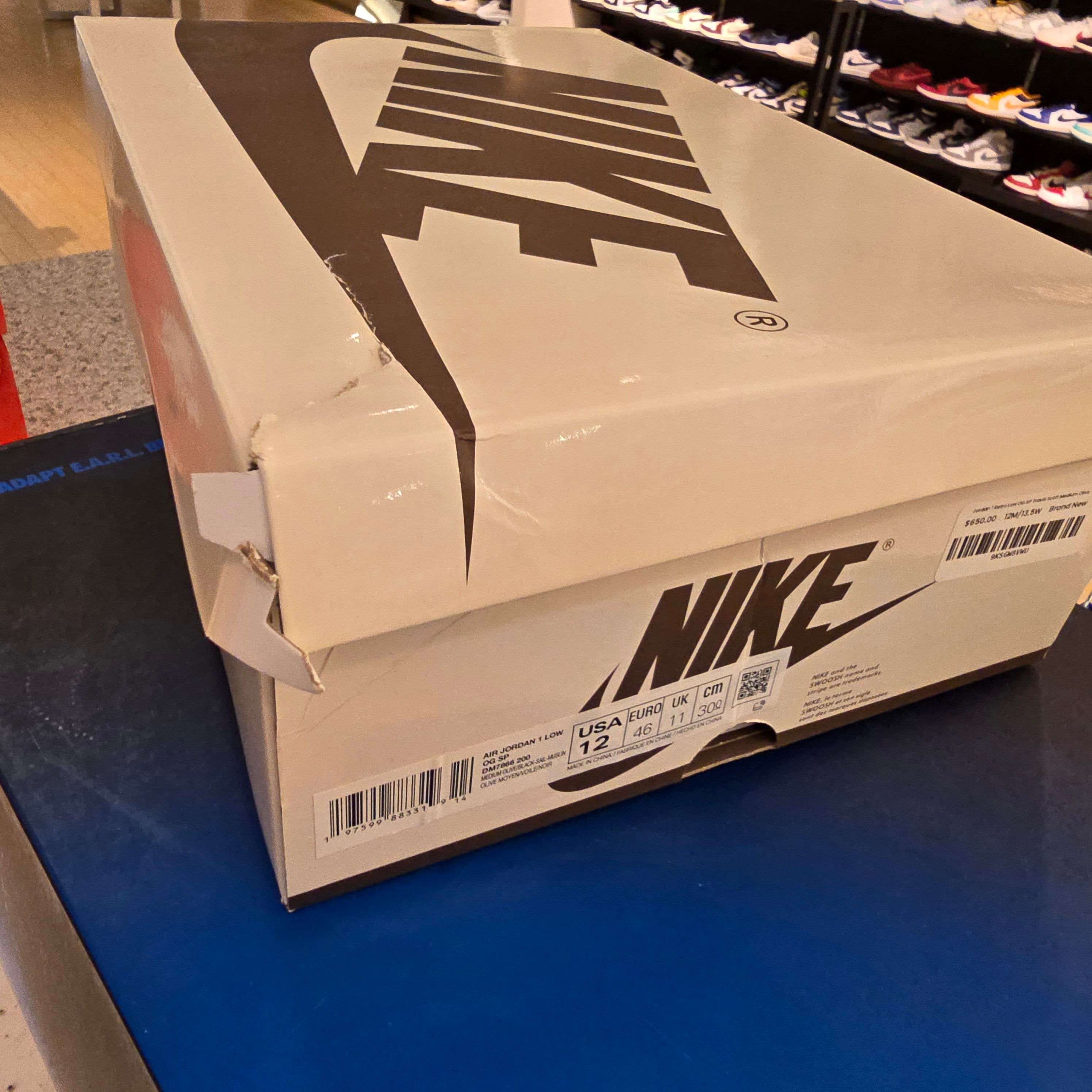 Jordan 1 Retro Low OG SP Travis Scott Medium Olive SZ 12