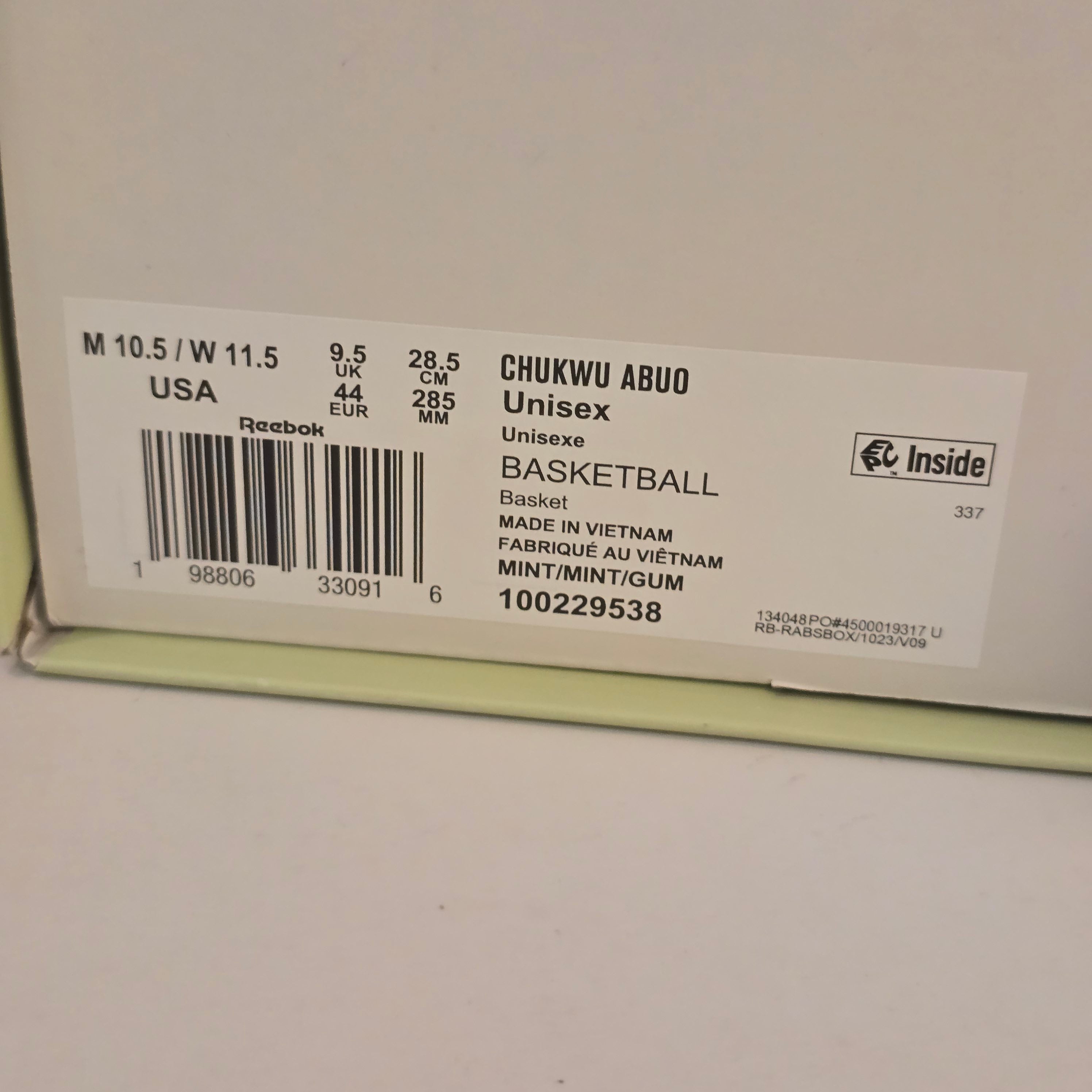 Reebok Chukwu Abou Tobe Nwigwe Mint Gum SZ 10.5
