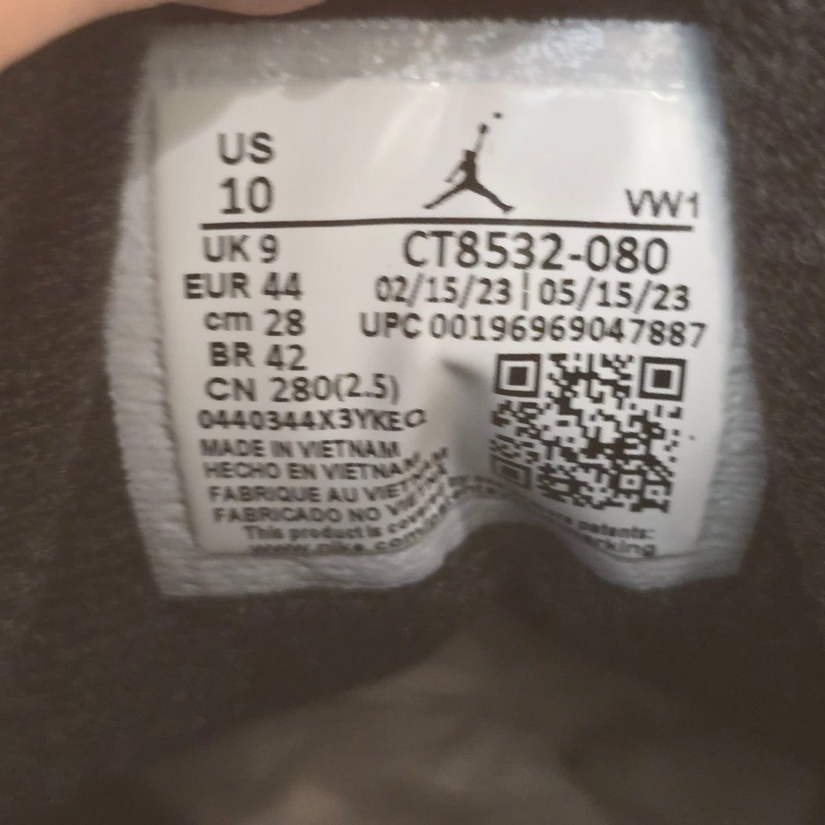 Jordan 3 Retro Fear Pack (2023) SZ 10
