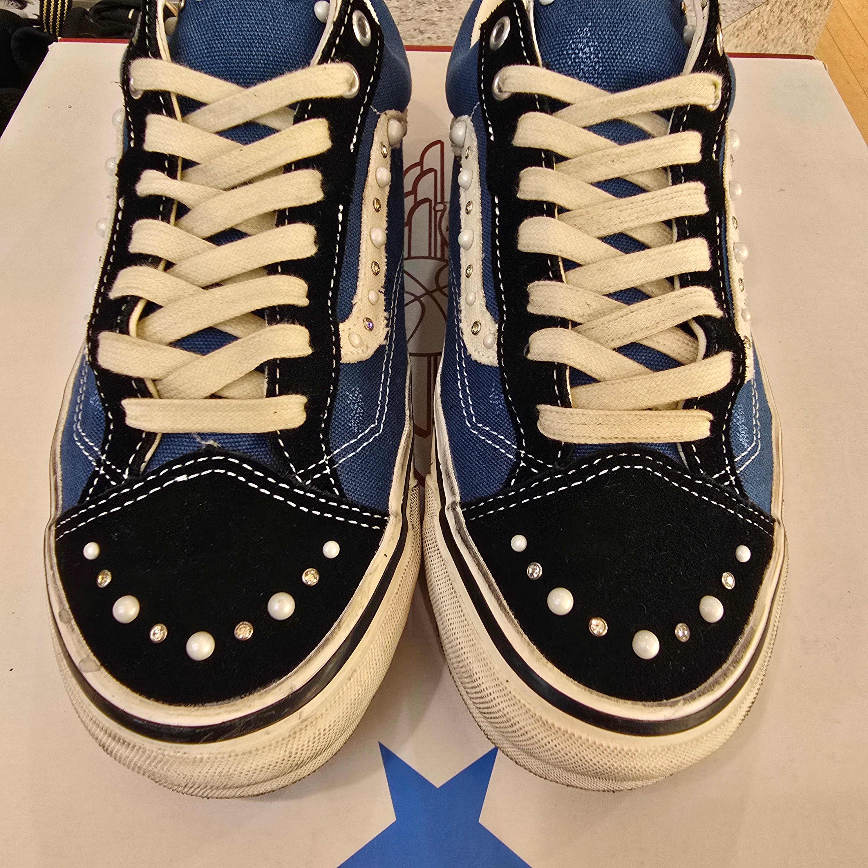Vans LX Old Skool 36 Pearlized Pack Black Navy SZ 10.5 USED