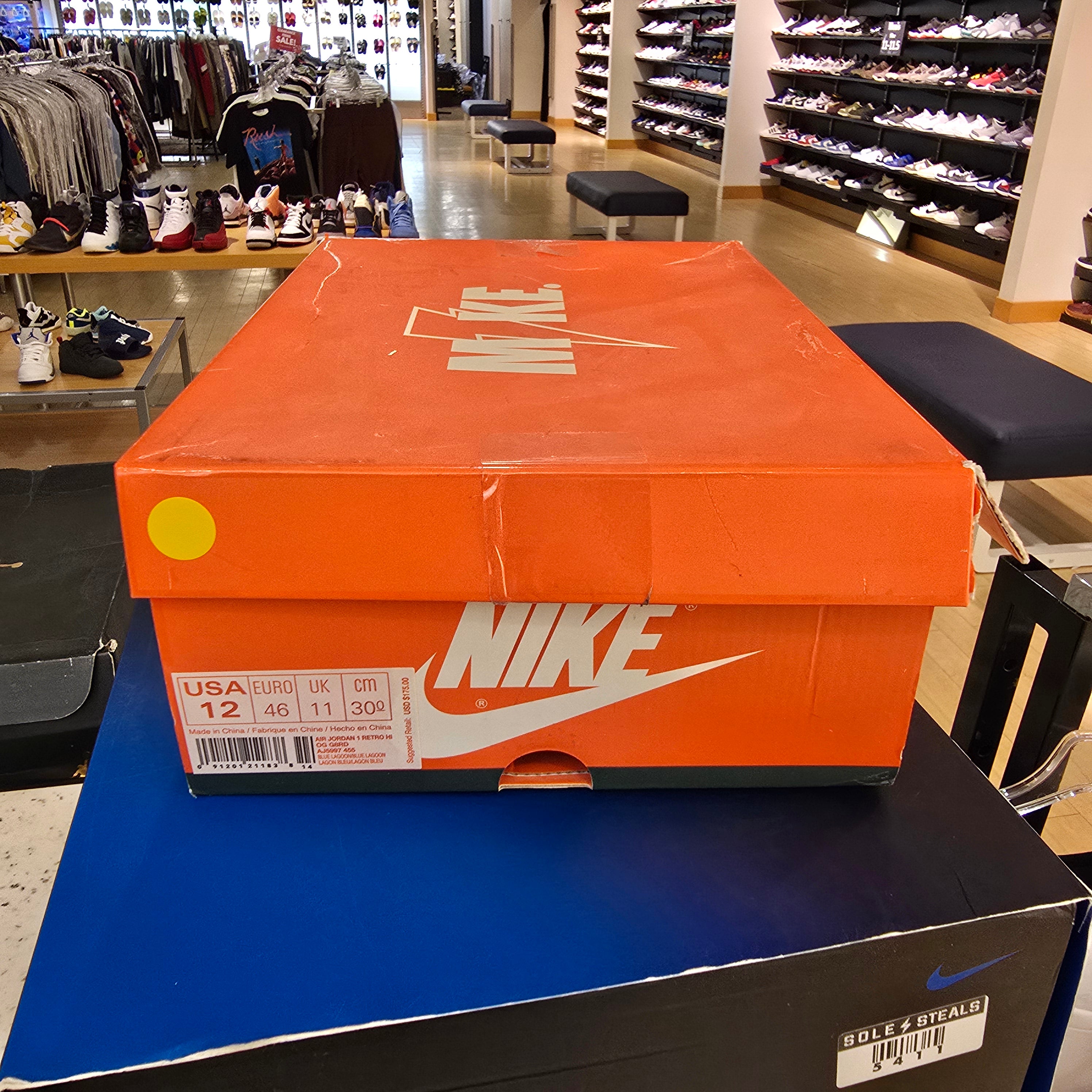 Jordan 1 Retro High Gatorade Blue Lagoon SZ 12 USED NO TOWEL