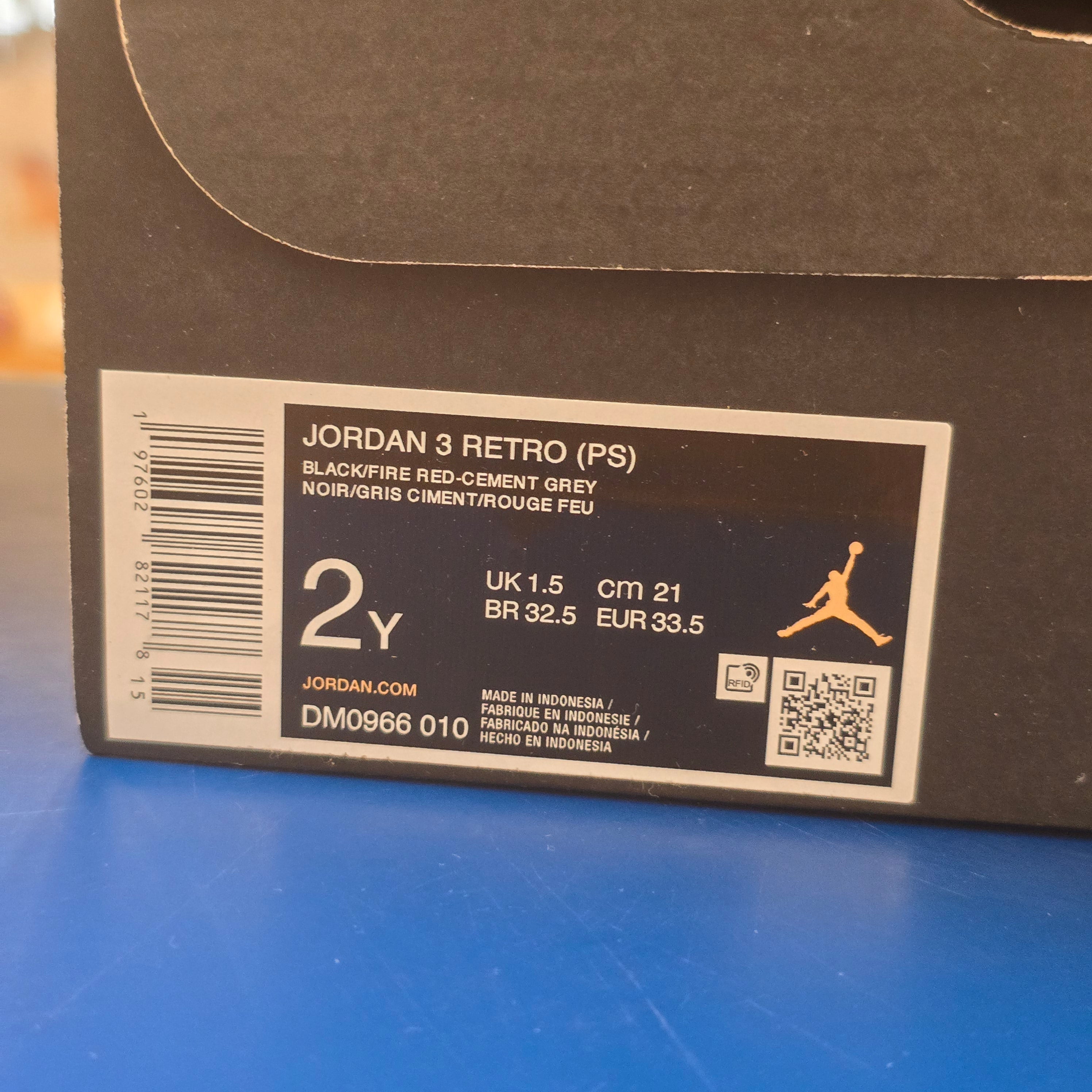 Jordan 3 Retro Black Cement (2024) (PS) SZ 2Y