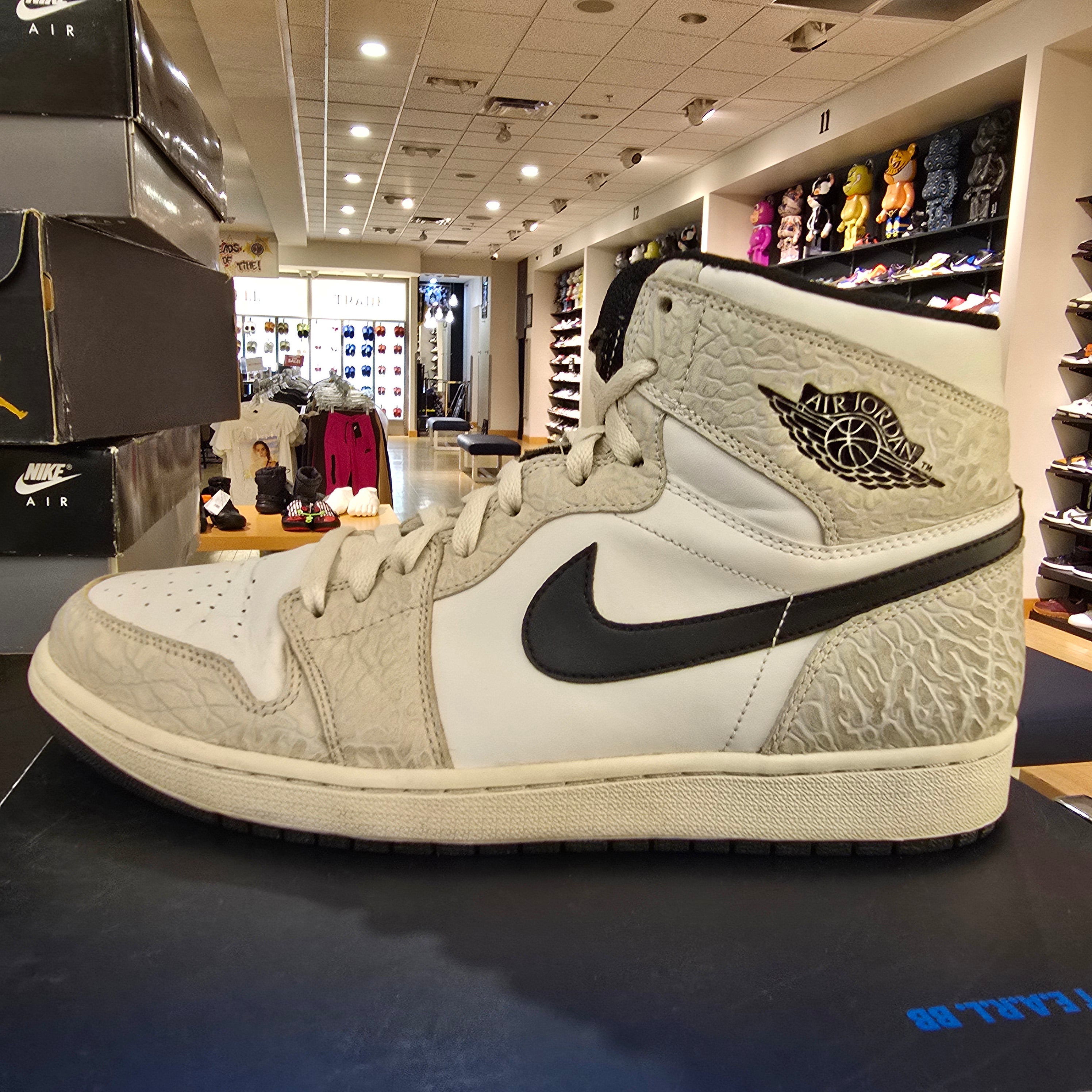 Jordan 1 White Elephant Print SZ 12 USED