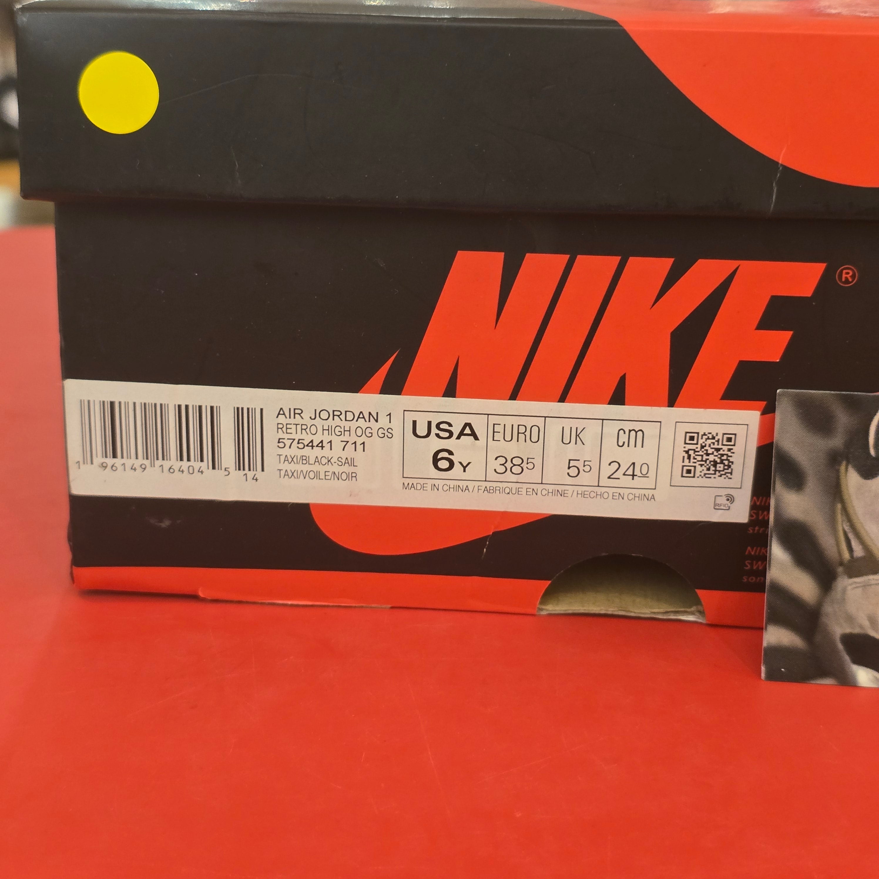 Jordan 1 Retro High OG Taxi (GS) SZ 6Y USED