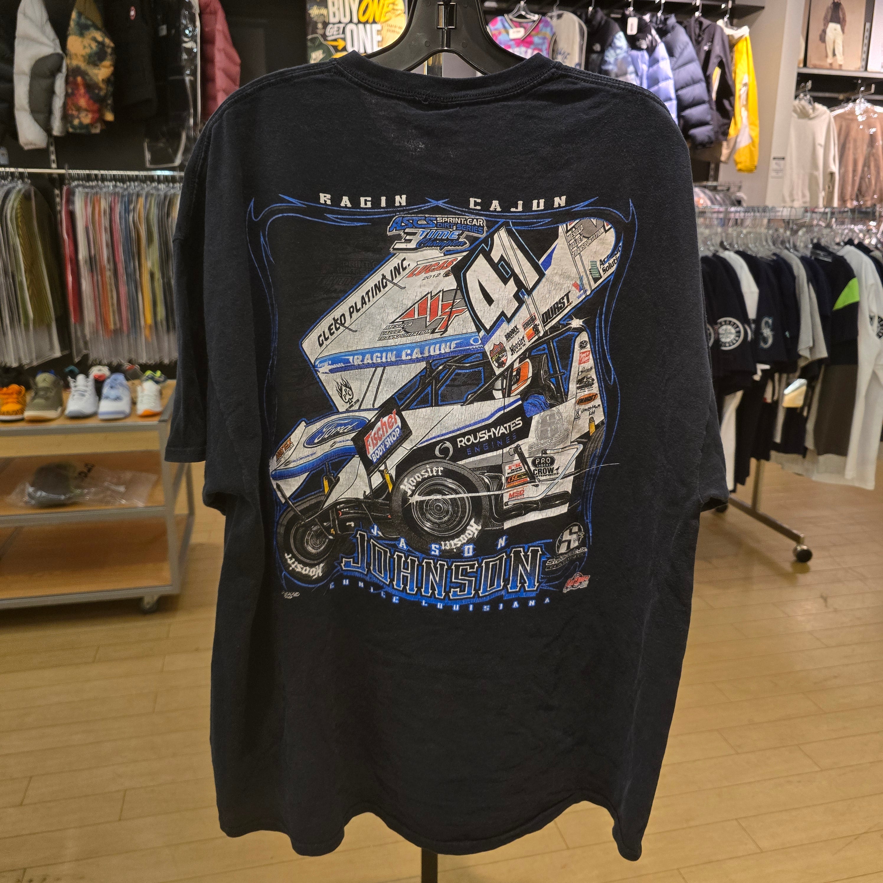 Jason Johnson #41 Sprint Car Tee Navy Size XXL