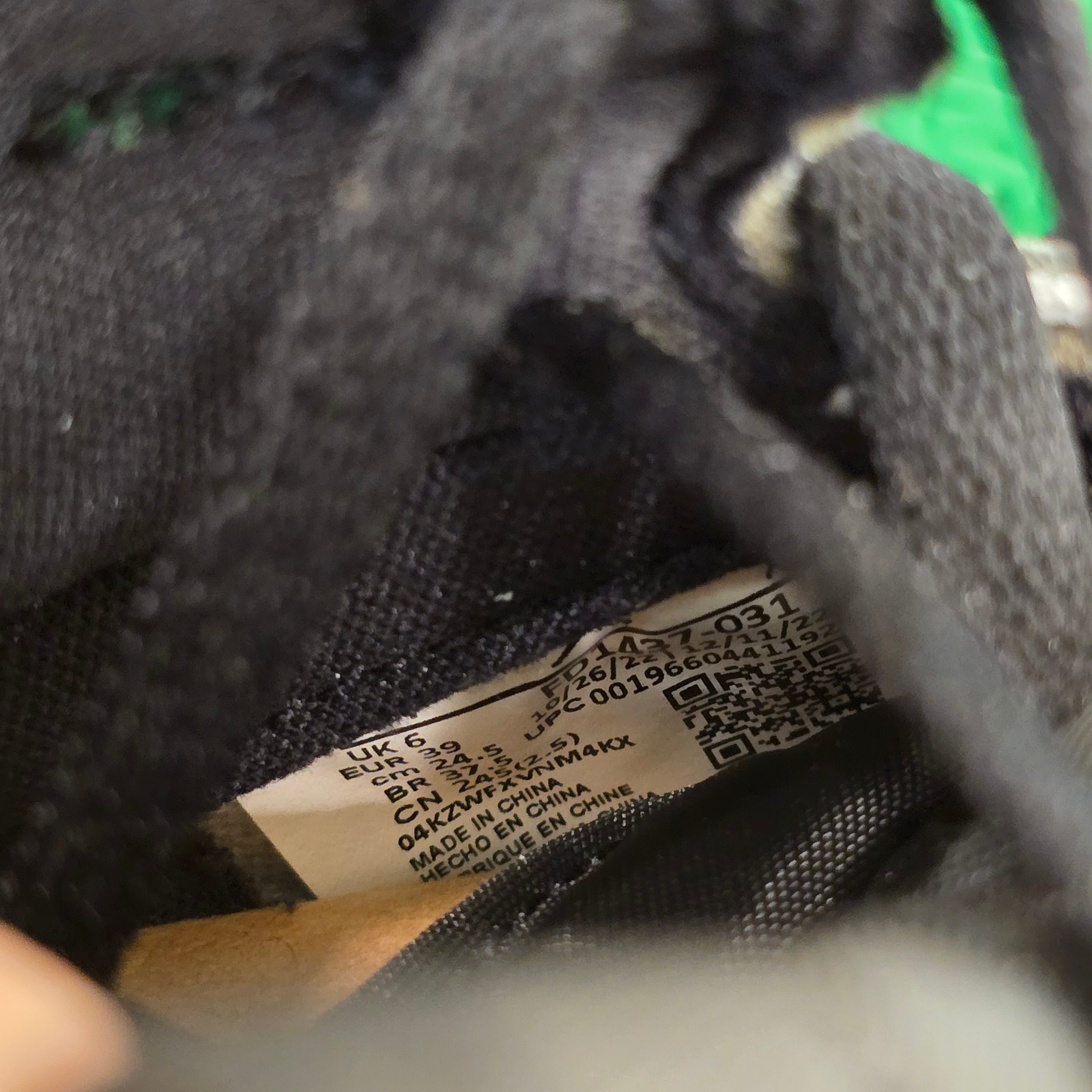Jordan 1 Retro High OG Lucky Green GS SZ 6.5Y USED NO BOX