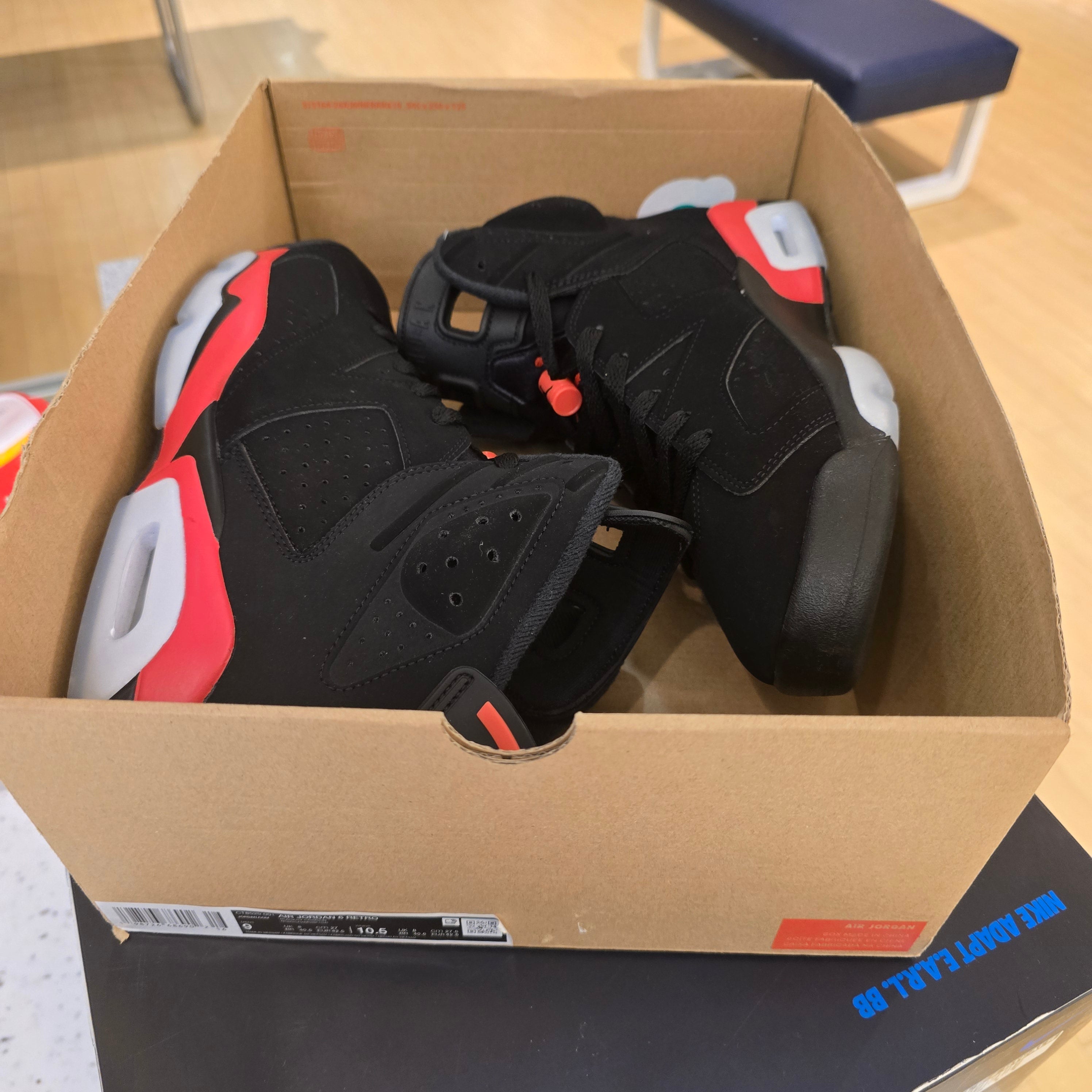 Jordan 6 Retro Infrared Salesman SZ 9 USED MISSING LID