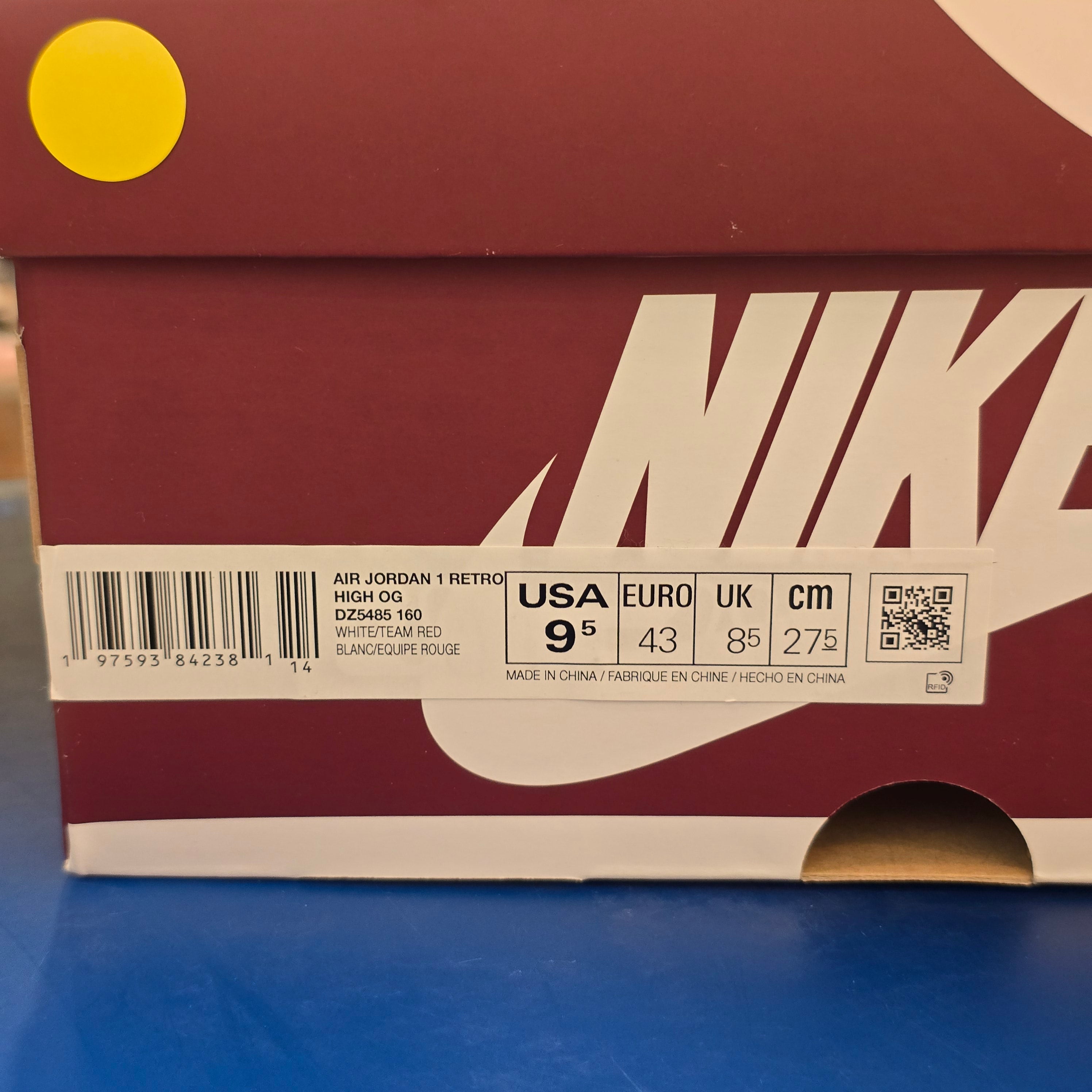 Jordan 1 Retro High OG Artisanal Team Red SZ 9.5 USED