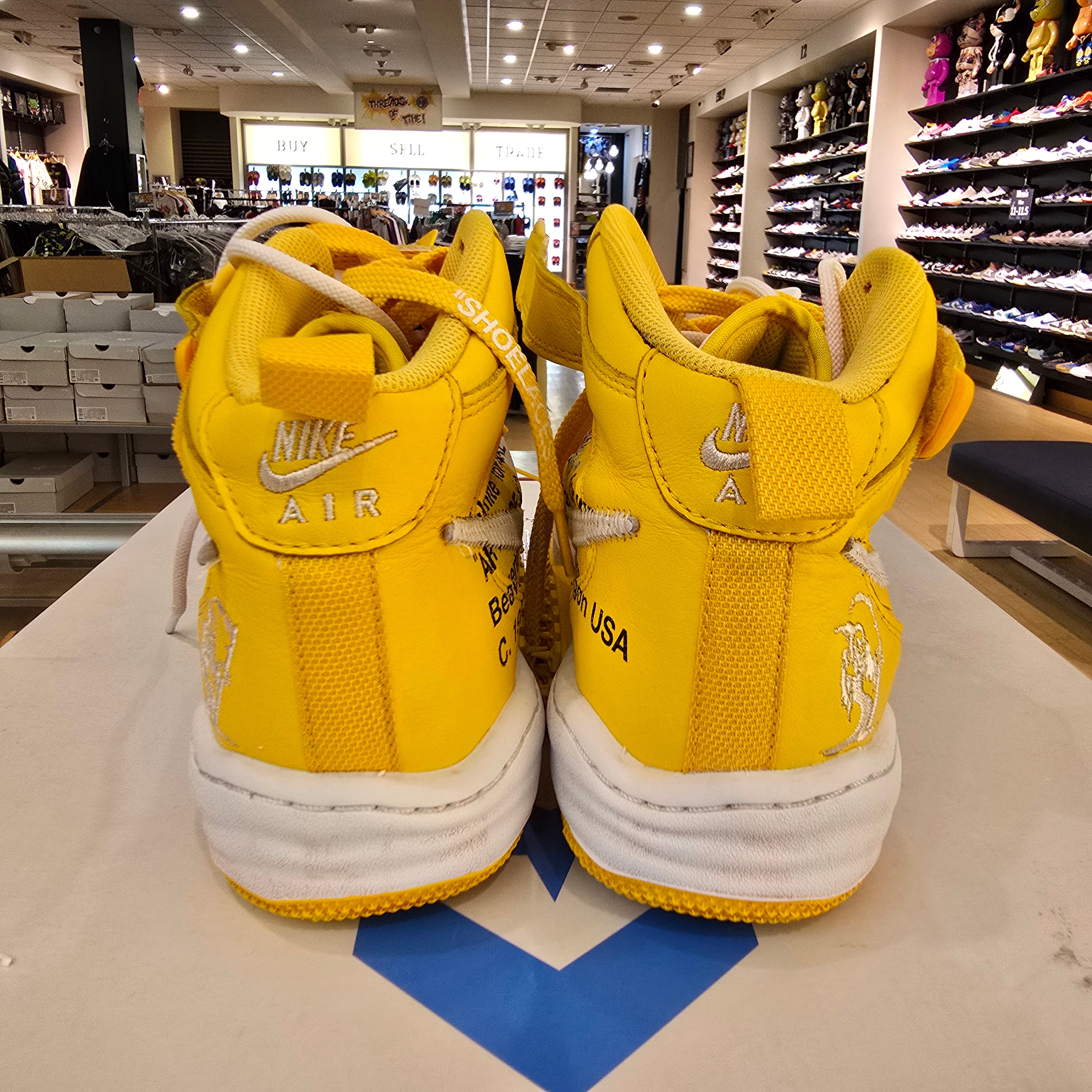 Nike Air Force 1 Mid SP Off-White Varsity Maize SZ 9 USED
