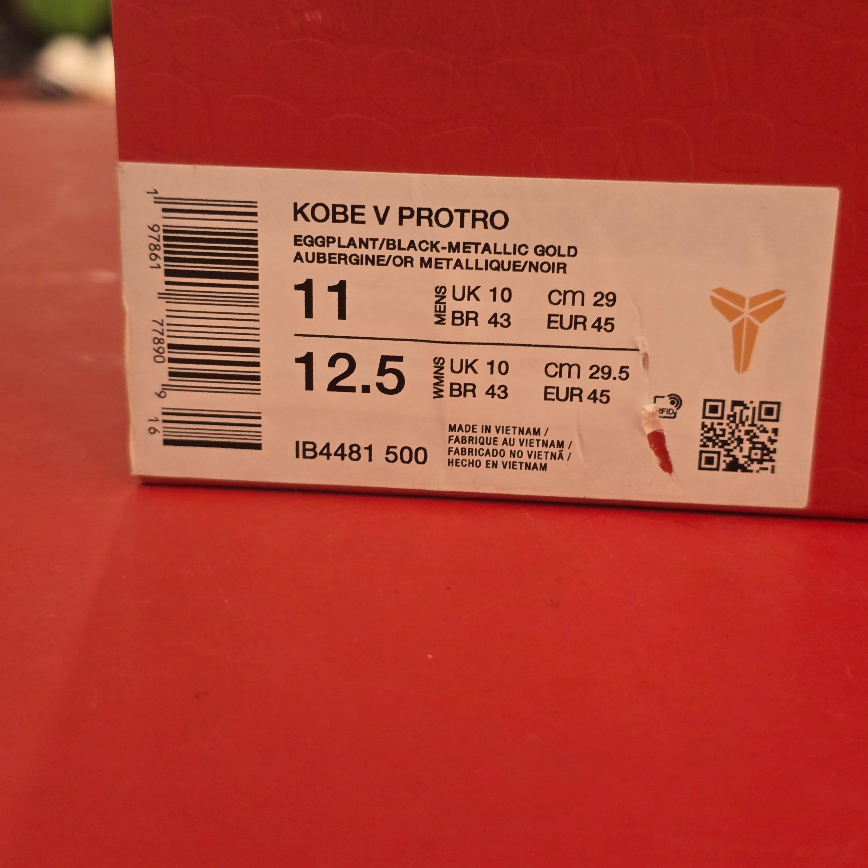 Nike Kobe 5 Protro Year of the Mamba Eggplant SZ 11 USED
