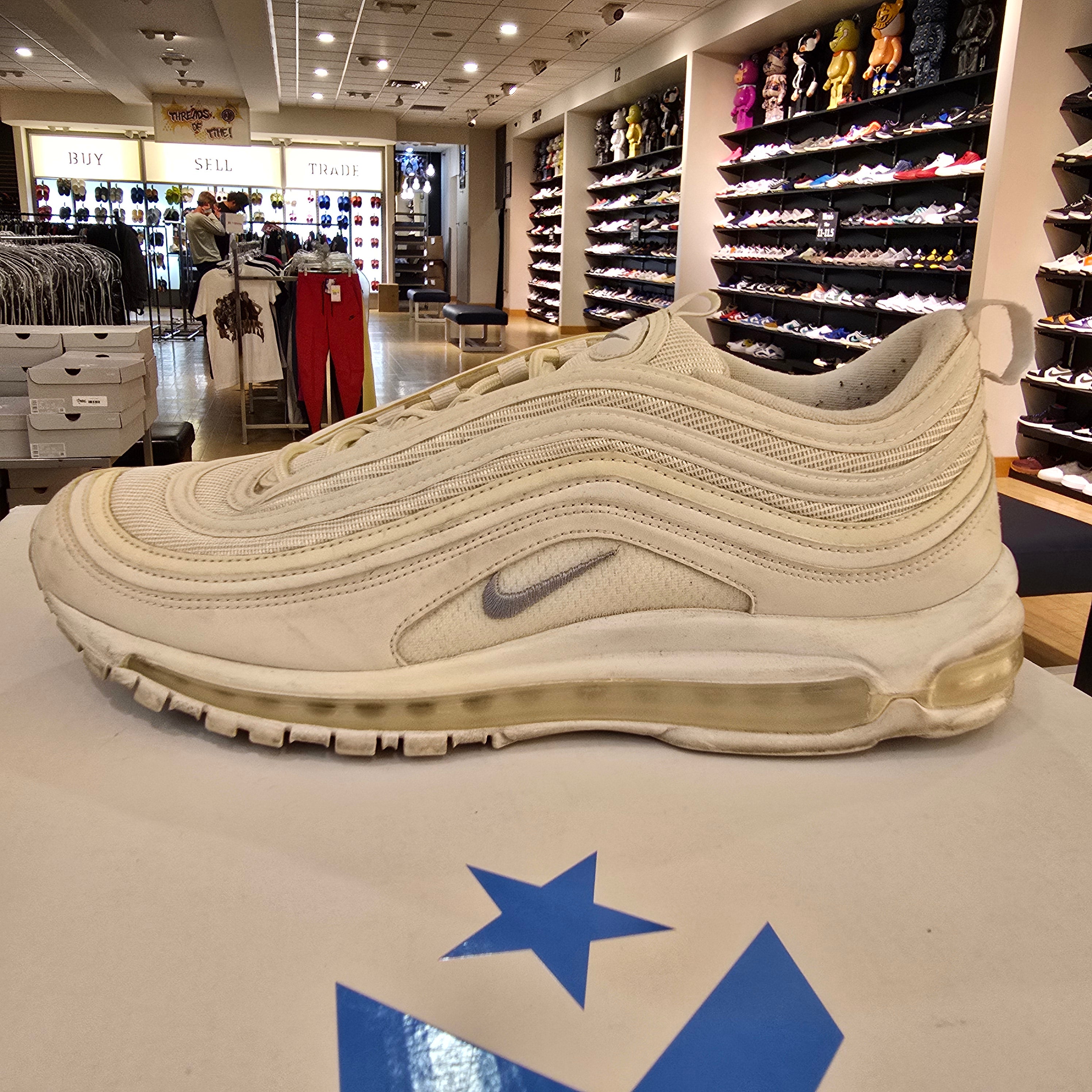 Nike Air Max 97 Triple White Wolf Grey SZ 12 USED NO BOX