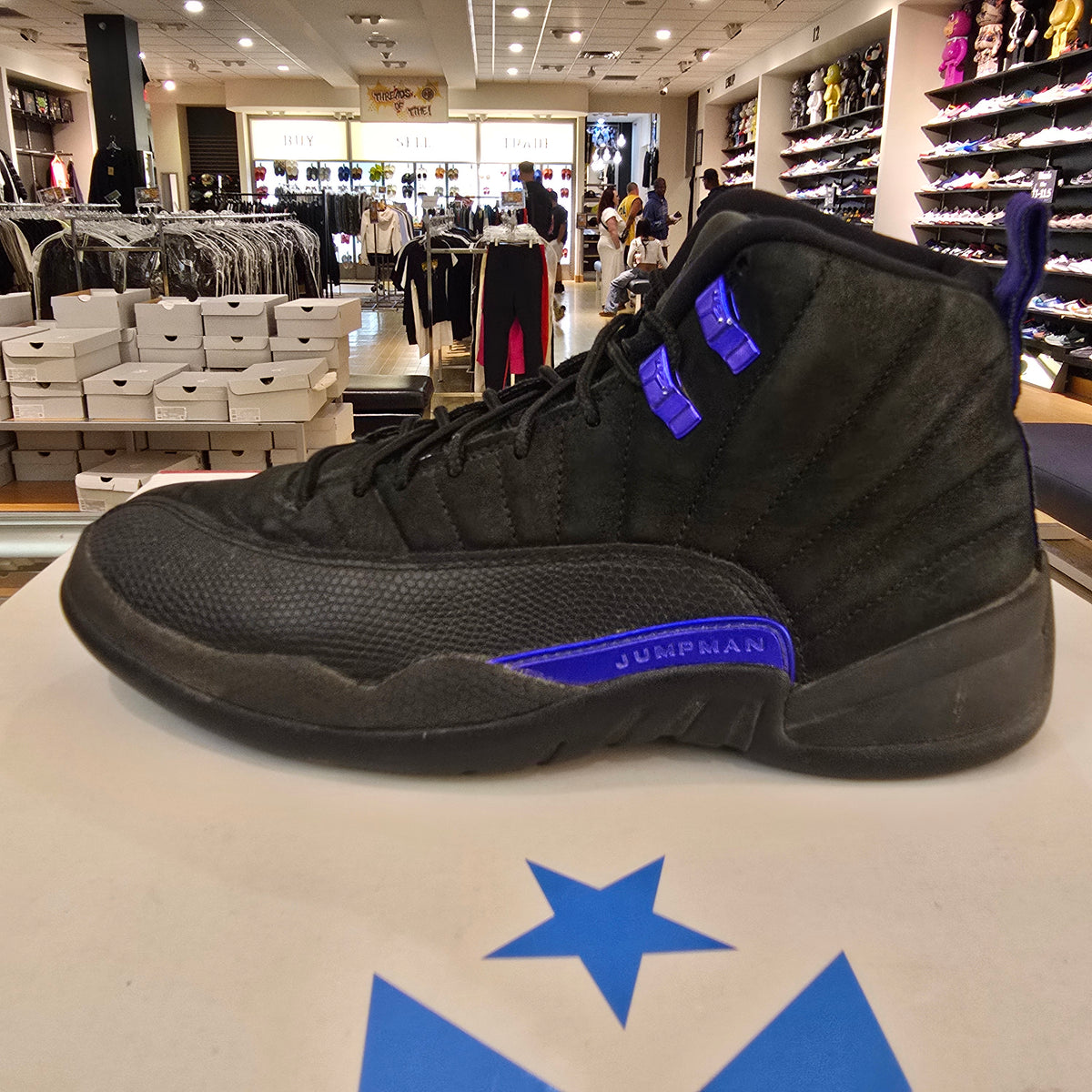 Jordan 12 Retro Black Dark Concord SZ 8.5 USED NO BOX