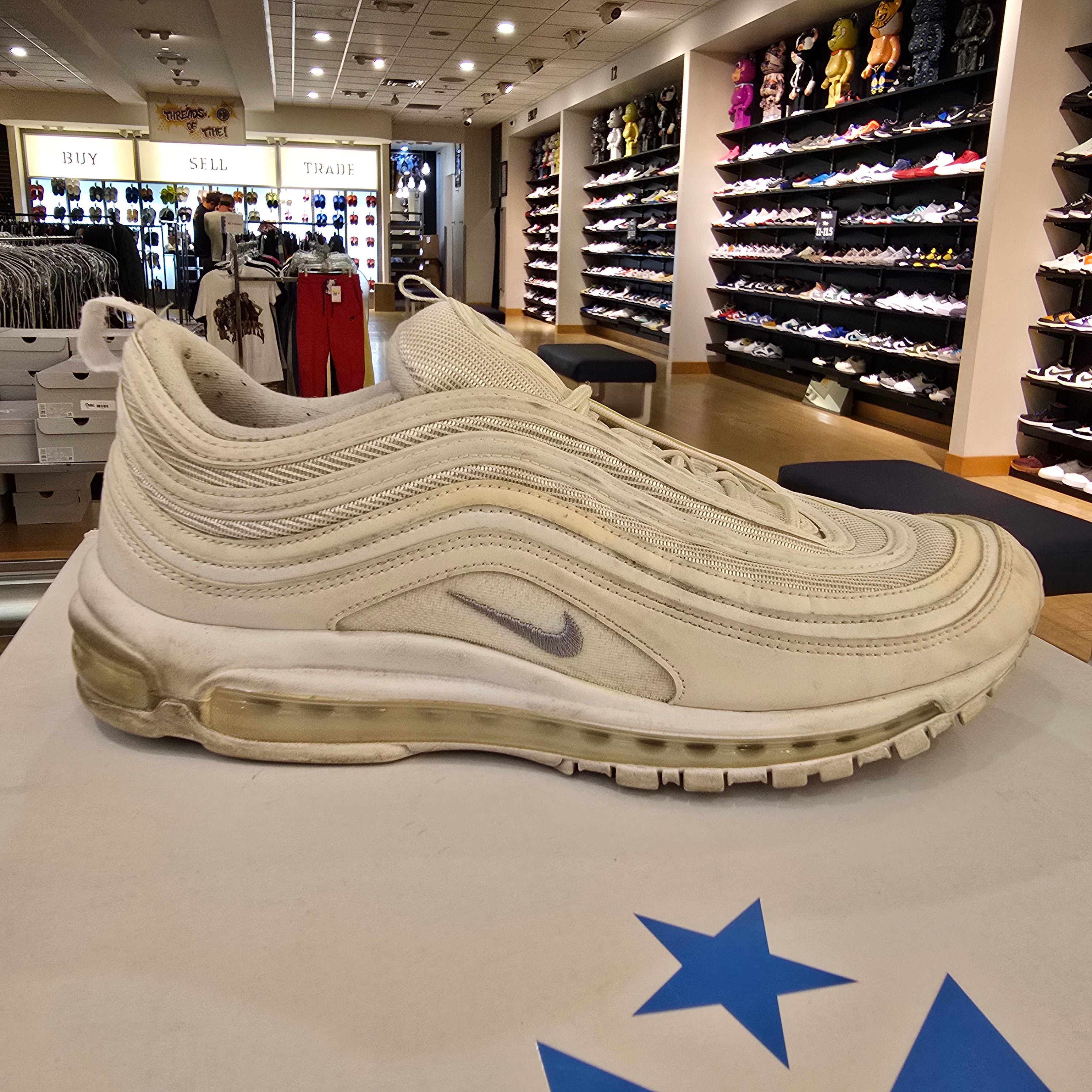 Nike Air Max 97 Triple White Wolf Grey SZ 12 USED NO BOX