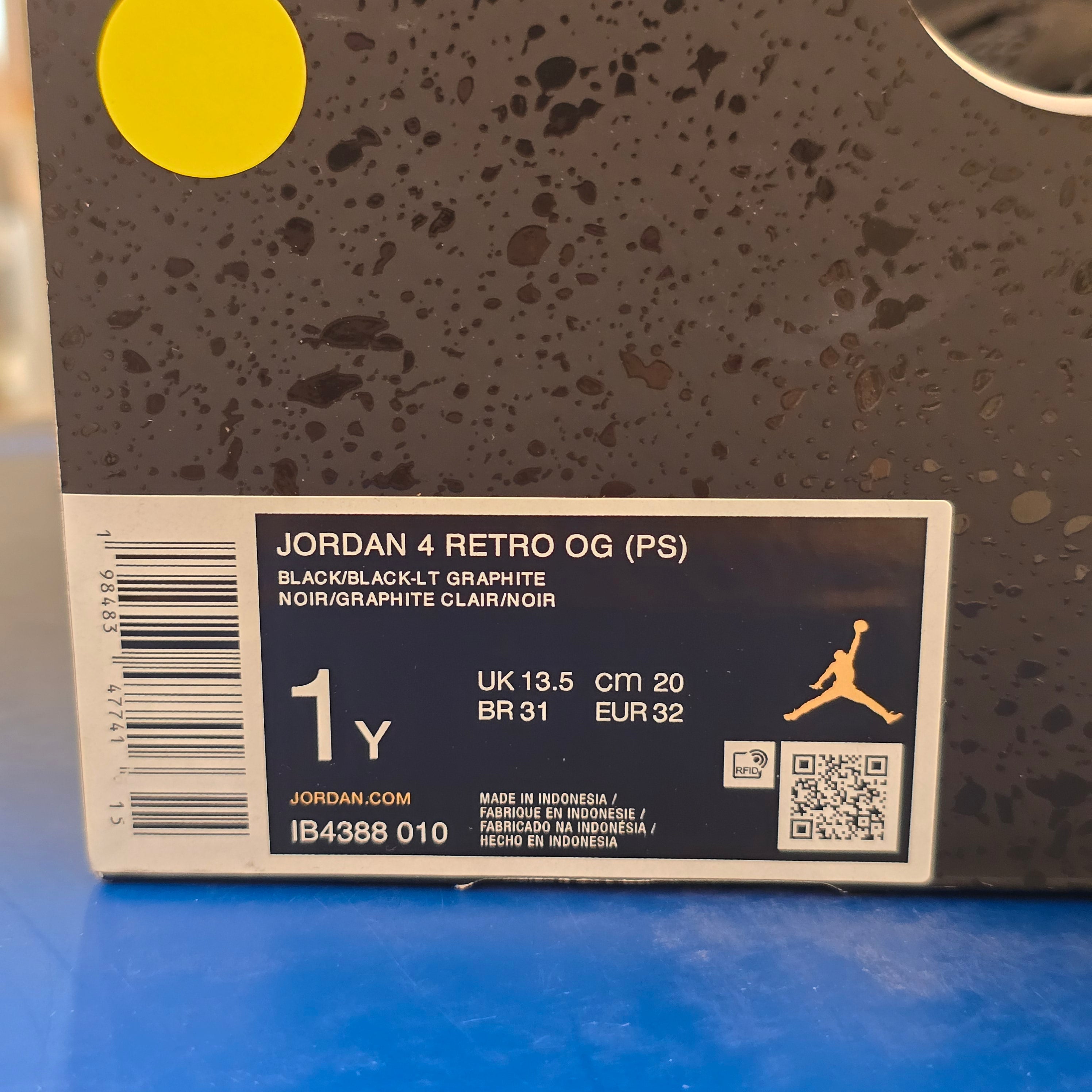 Jordan 4 Retro Black Cat (2025) (PS) SZ 1Y B-GRADE MISSING LID