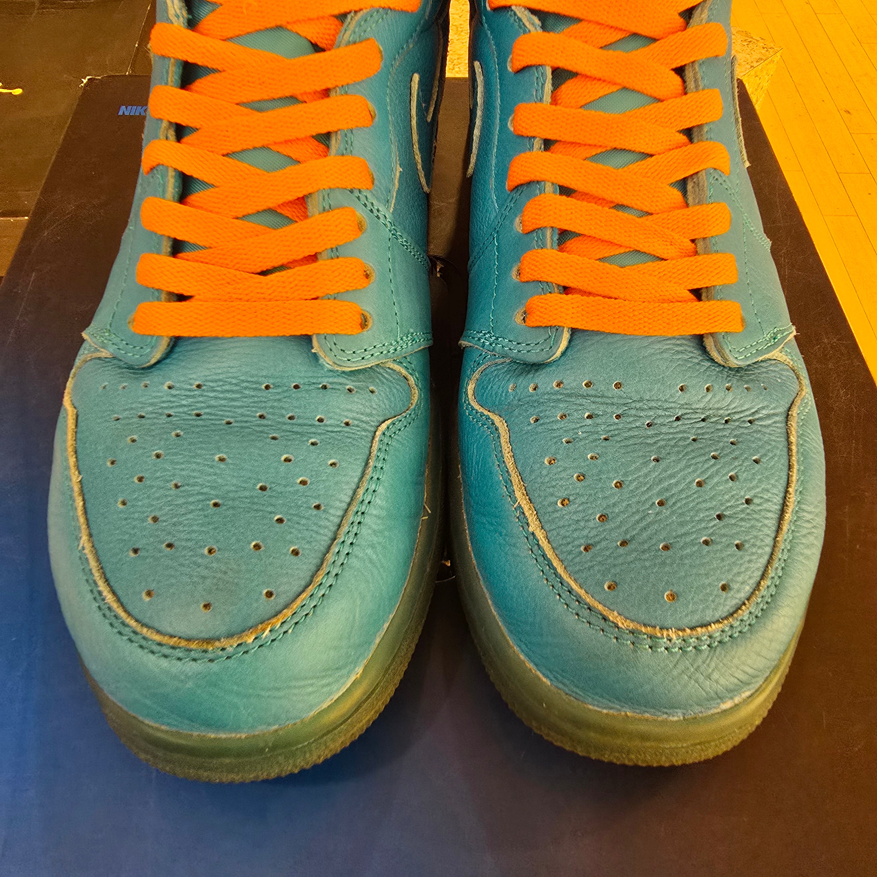 Jordan 1 Retro High Gatorade Blue Lagoon SZ 12 USED NO TOWEL