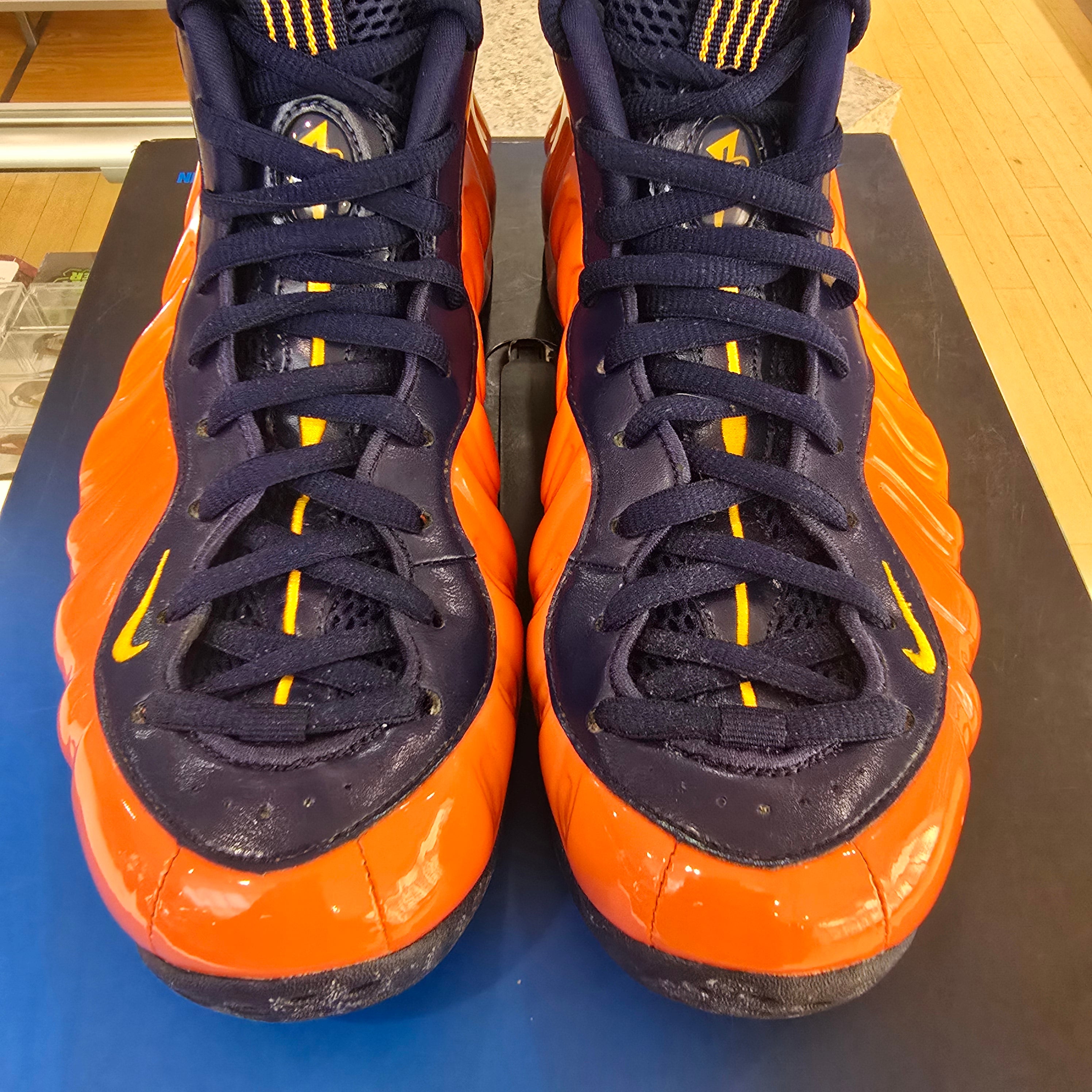 Nike Air Foamposite One Blue Void Rugged Orange SZ 9 USED NO BOX