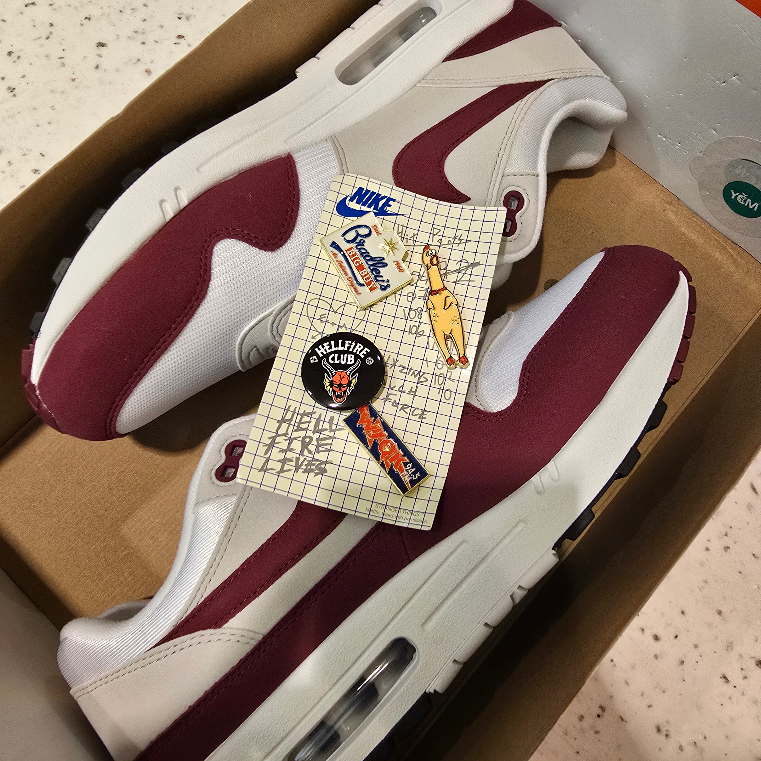 Nike Air Max 1 '87 Stranger Things Steve Harrington SZ 11 MISSING LID