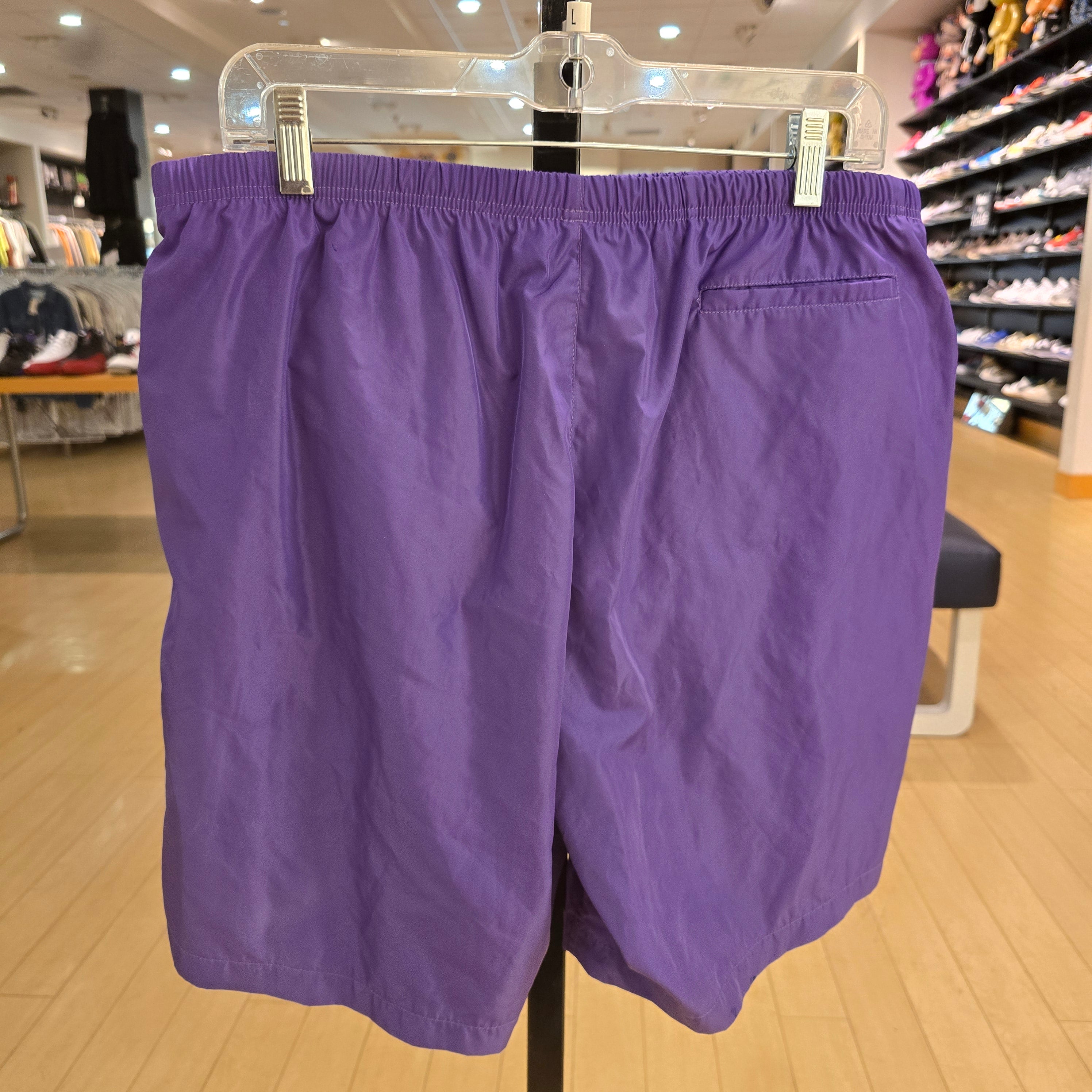 Palm Angels Curved Logo Swim Short Violet White SZ L USED