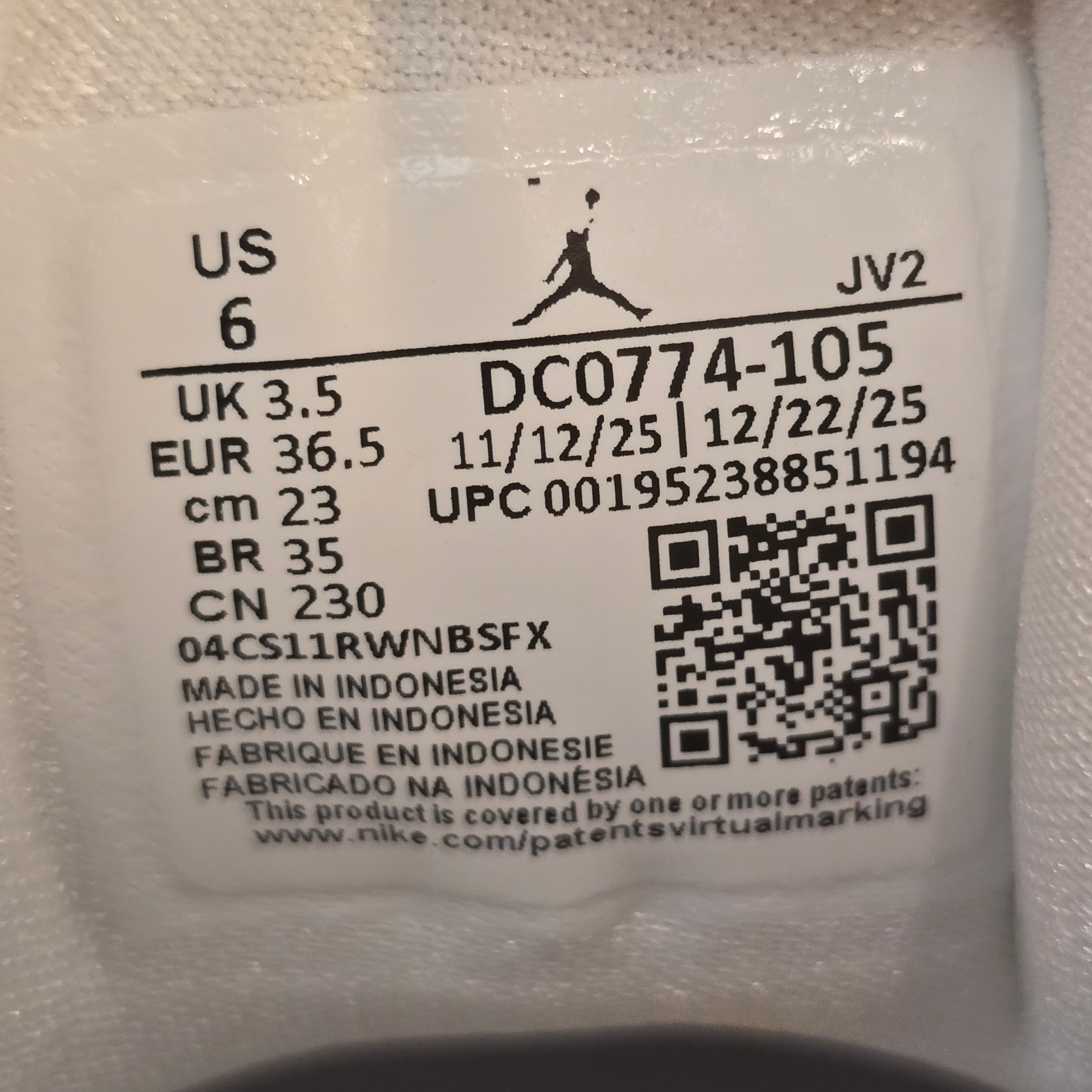 Jordan 1 Low Wolf Grey (Women's) SZ 6/4.5M MISSING LID