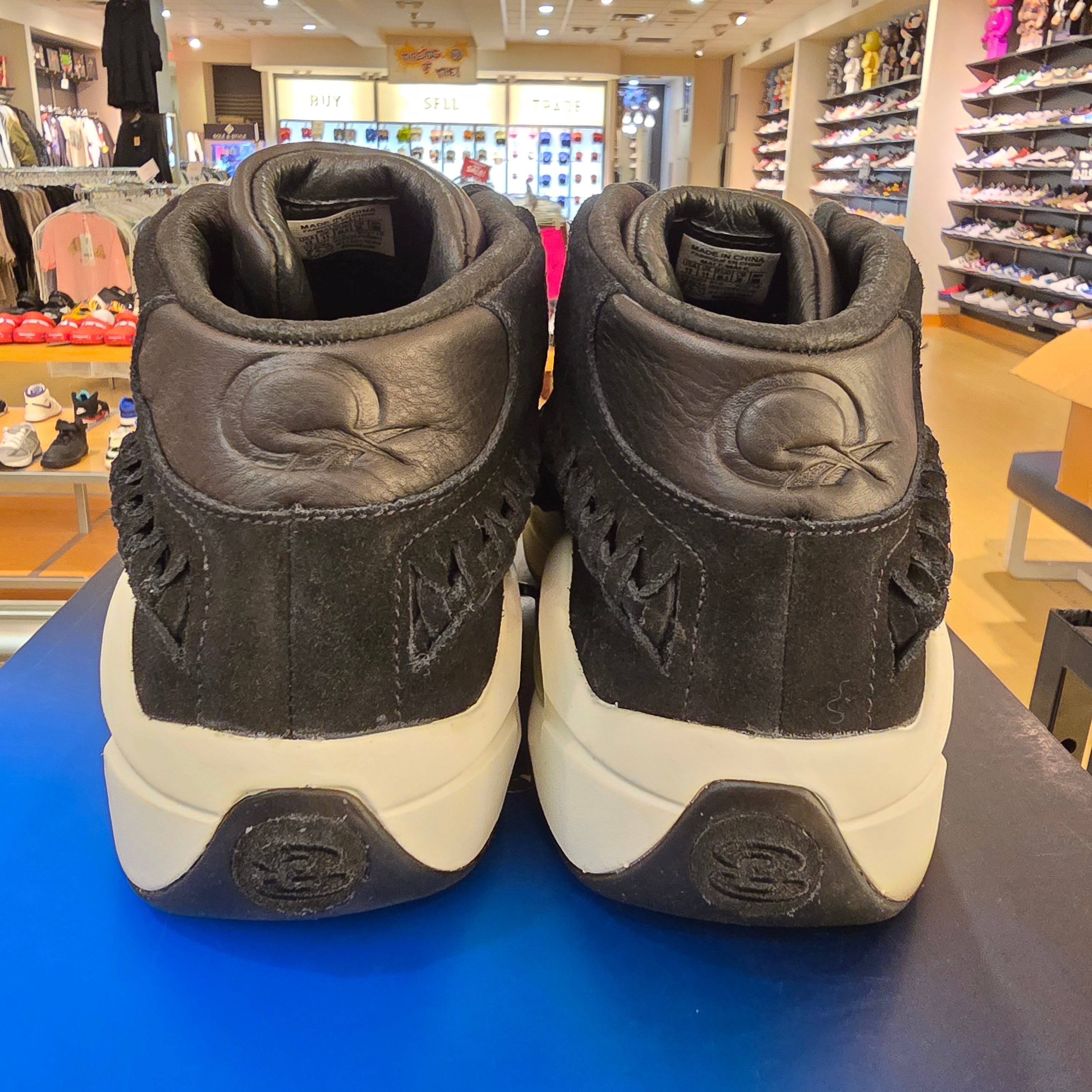 Reebok Question Mid Hall of Fame Black Braid SZ 12 USED