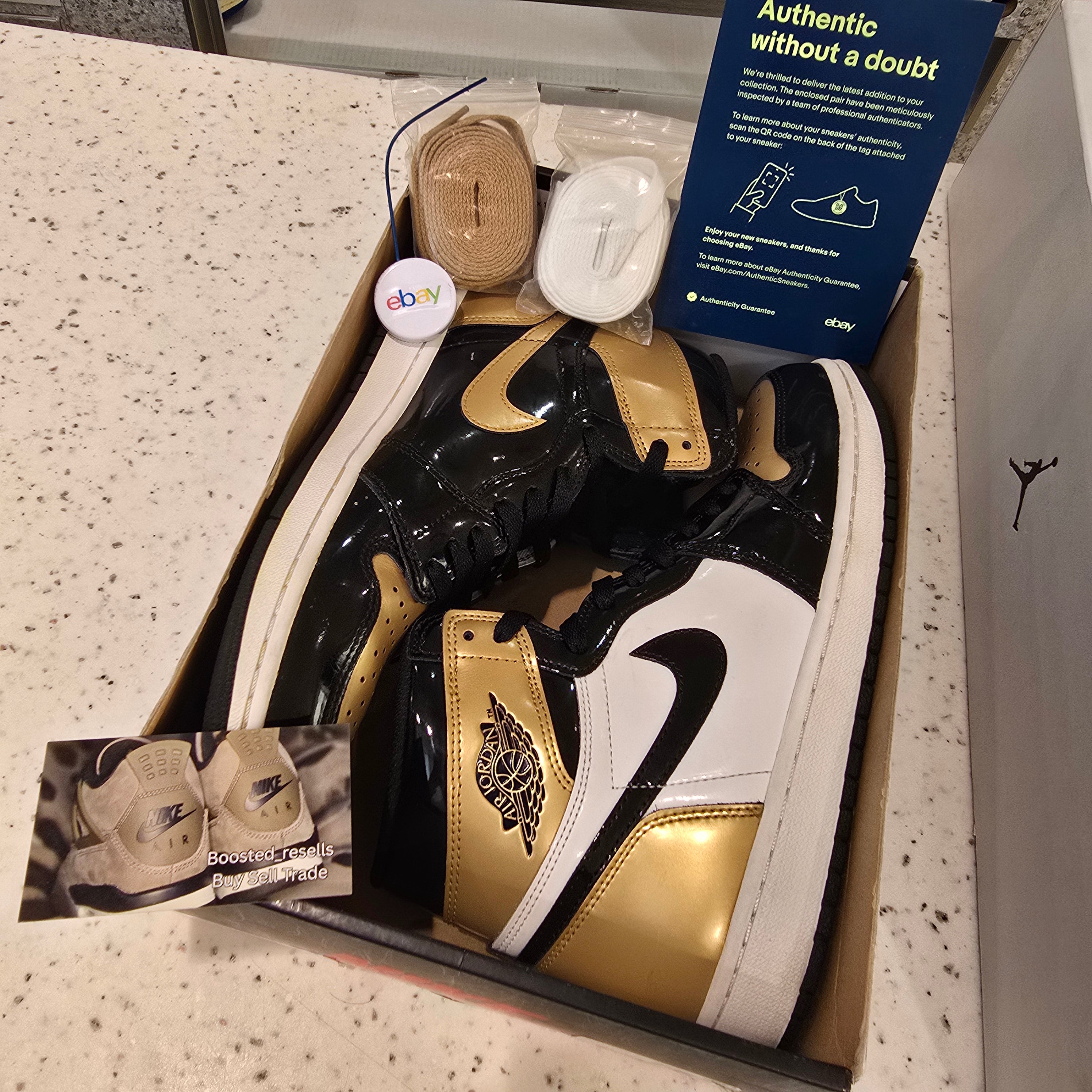 Jordan 1 Retro High NRG Patent Gold Toe SZ 9.5 USED