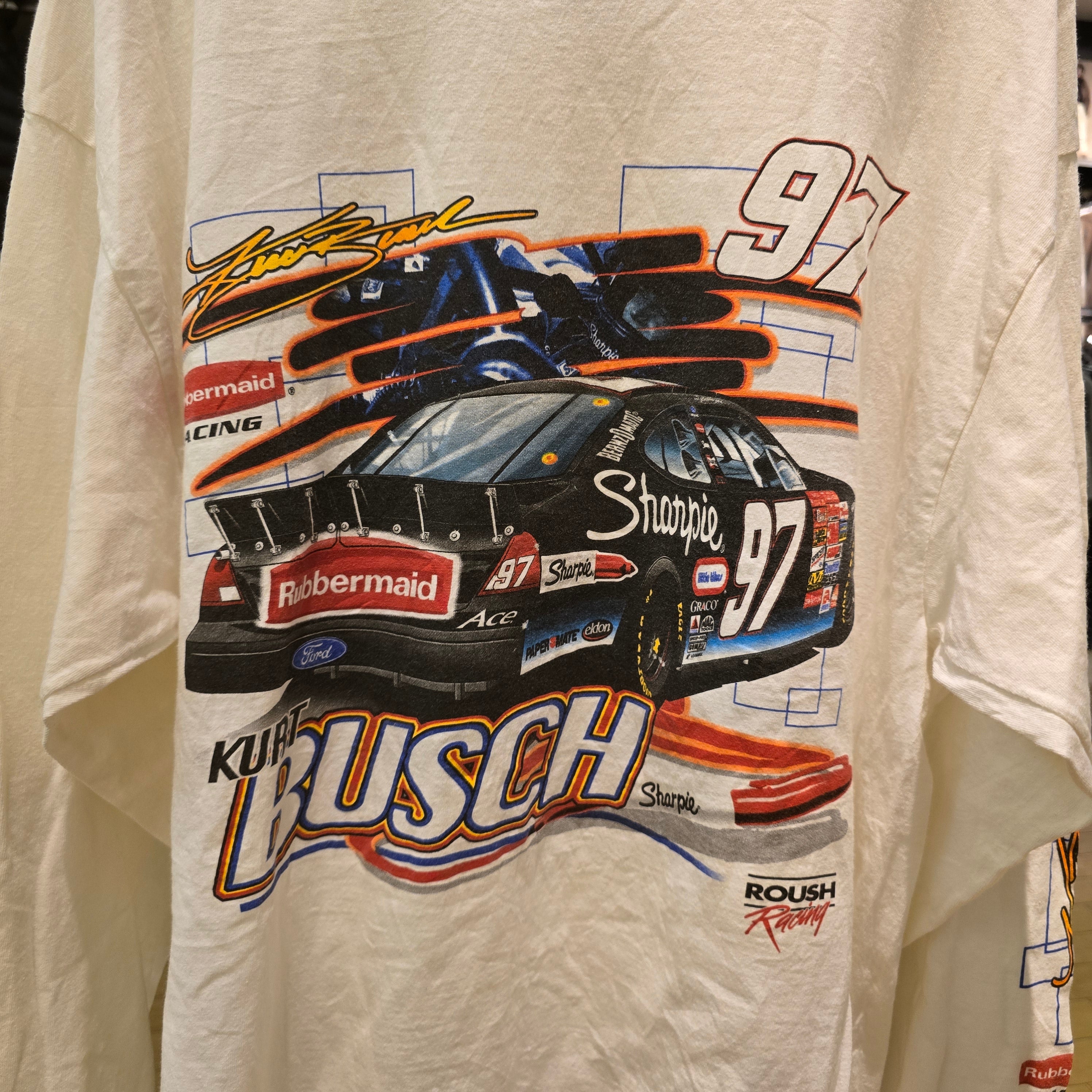 Y2K Kurt Busch Sharpie Nascar Tee L/S Size XL