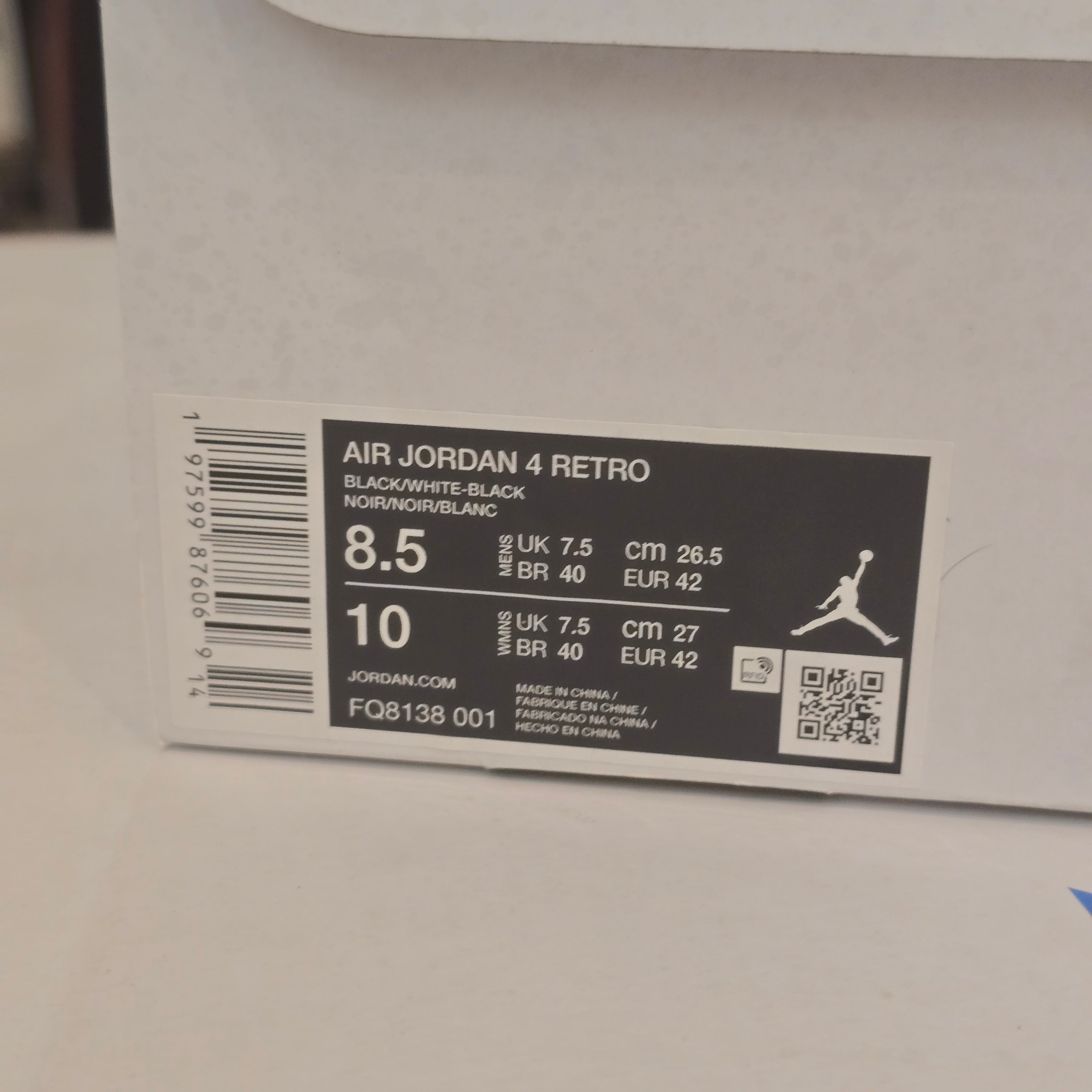 Jordan 4 Retro White Thunder SZ 8.5 USED