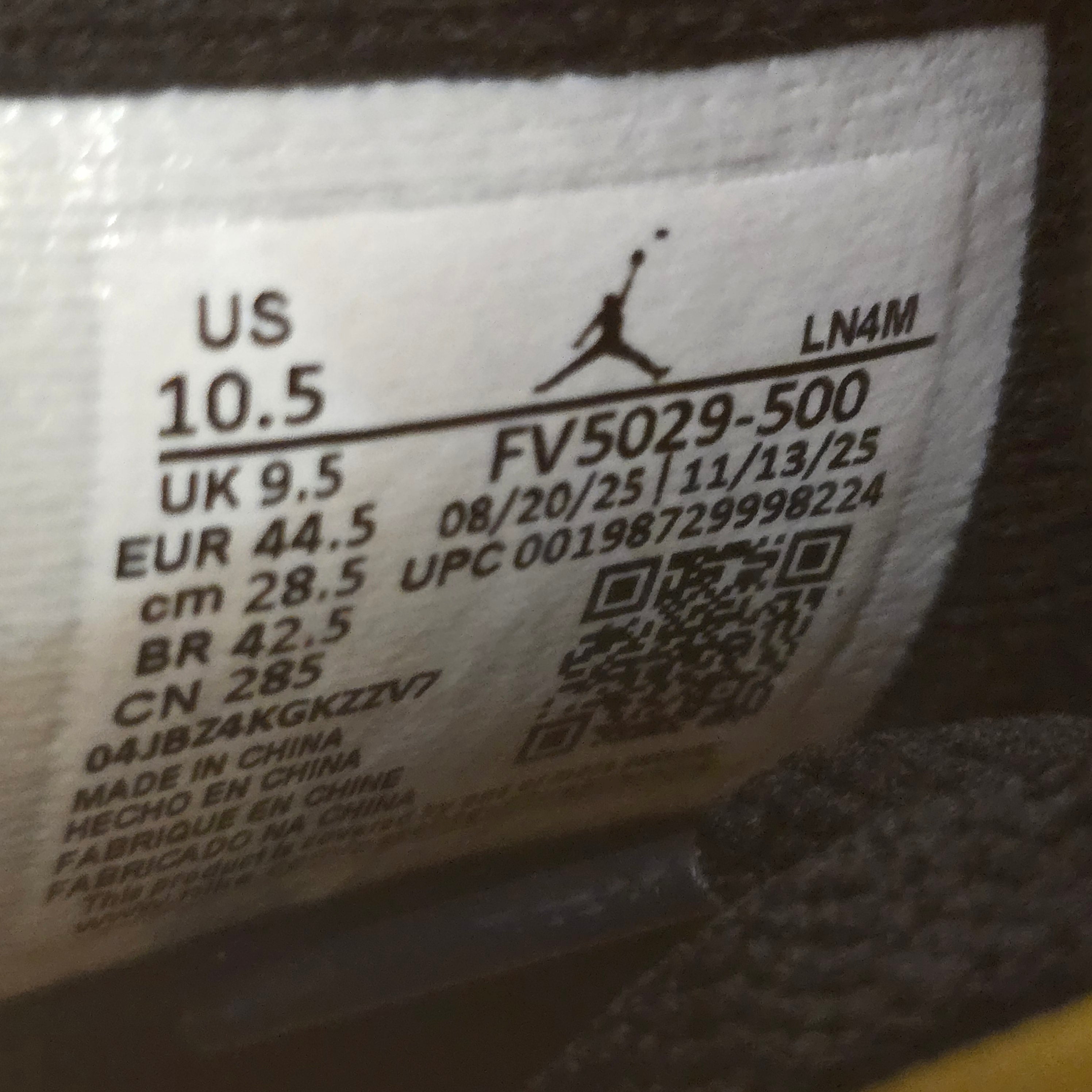 Jordan 4 Retro Lakers SZ 10.5