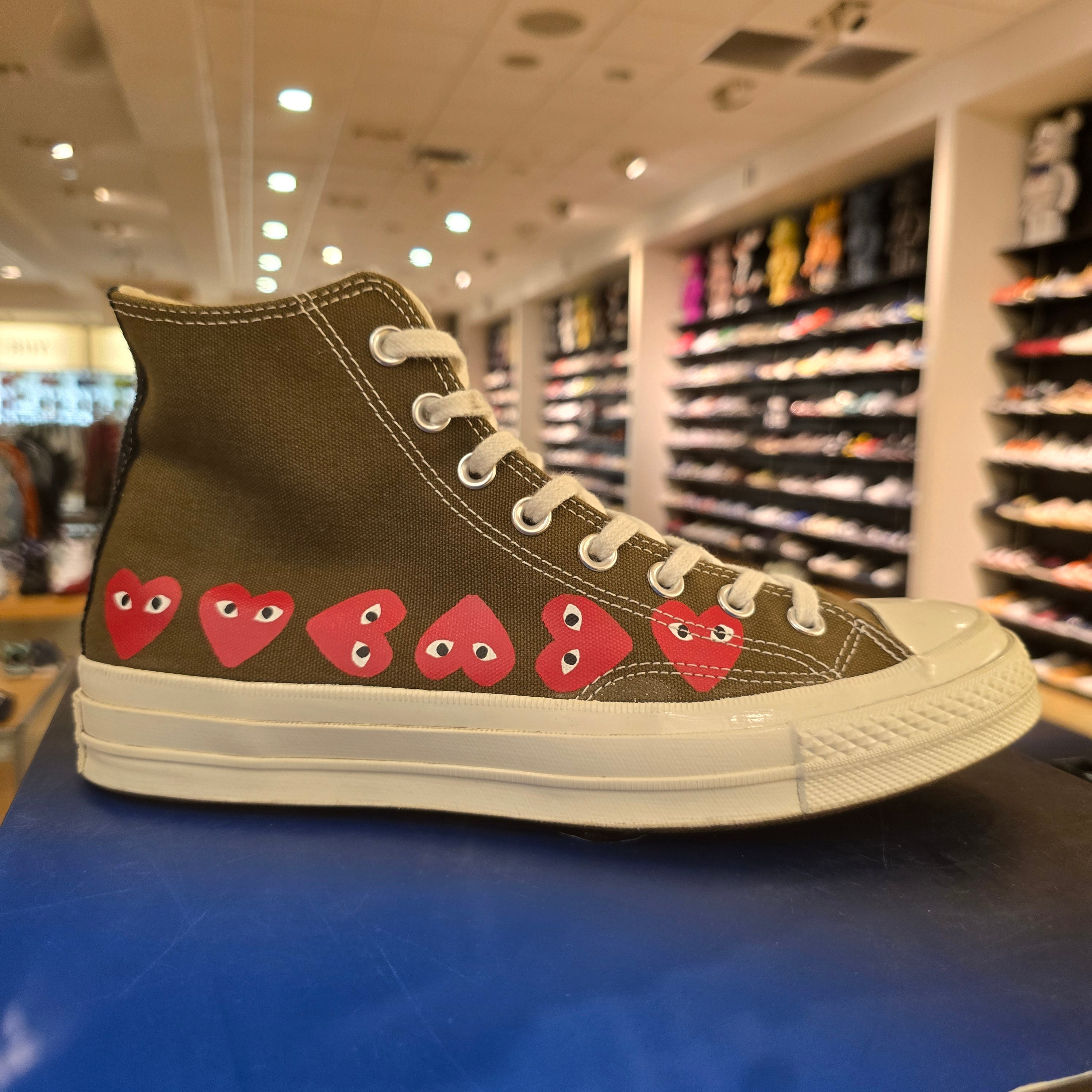 Converse Chuck Taylor All Star 70 Hi CDG PLAY Multi-Heart Green SZ 8 USED
