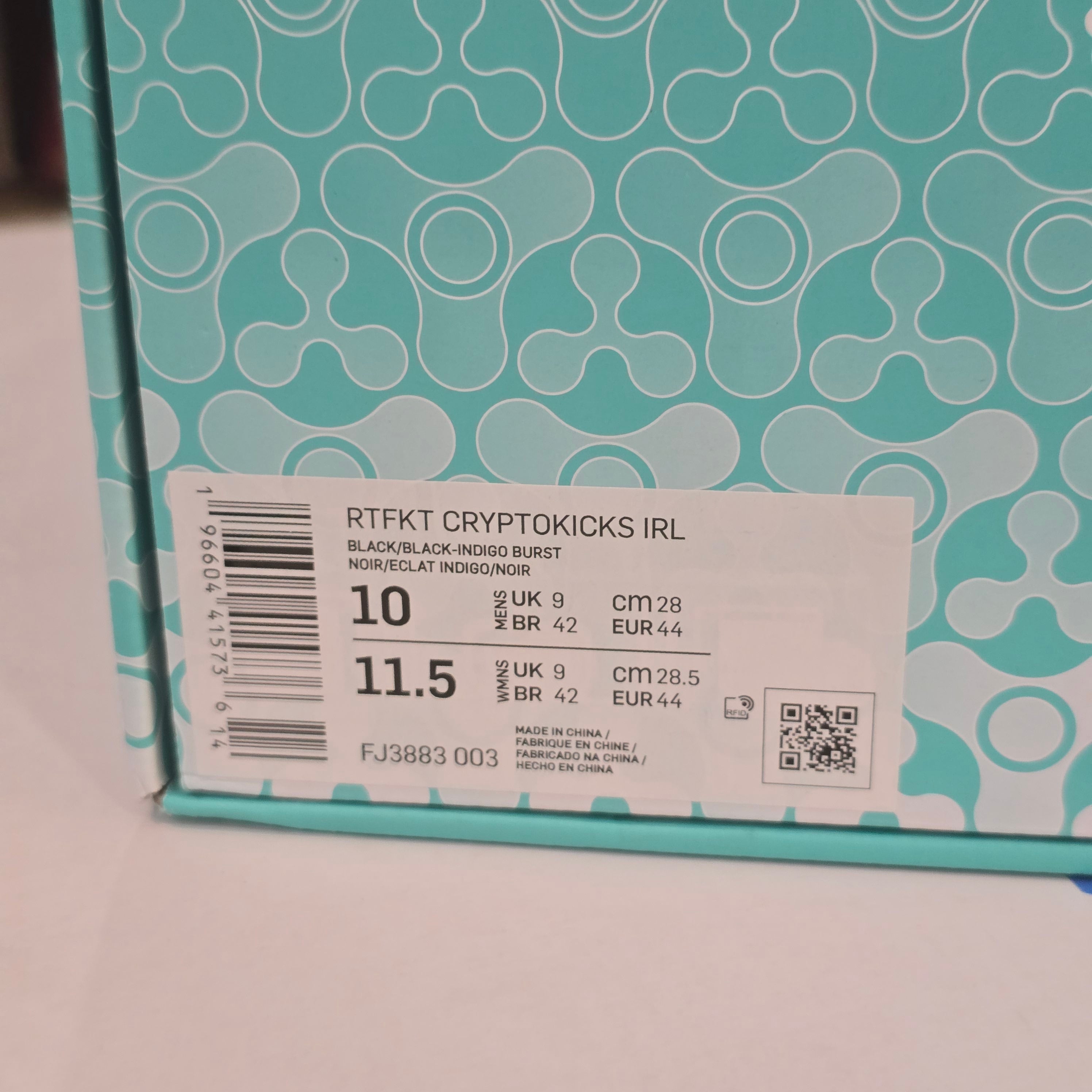 Nike RTFKT Cryptokicks iRL Space Matter SZ 10