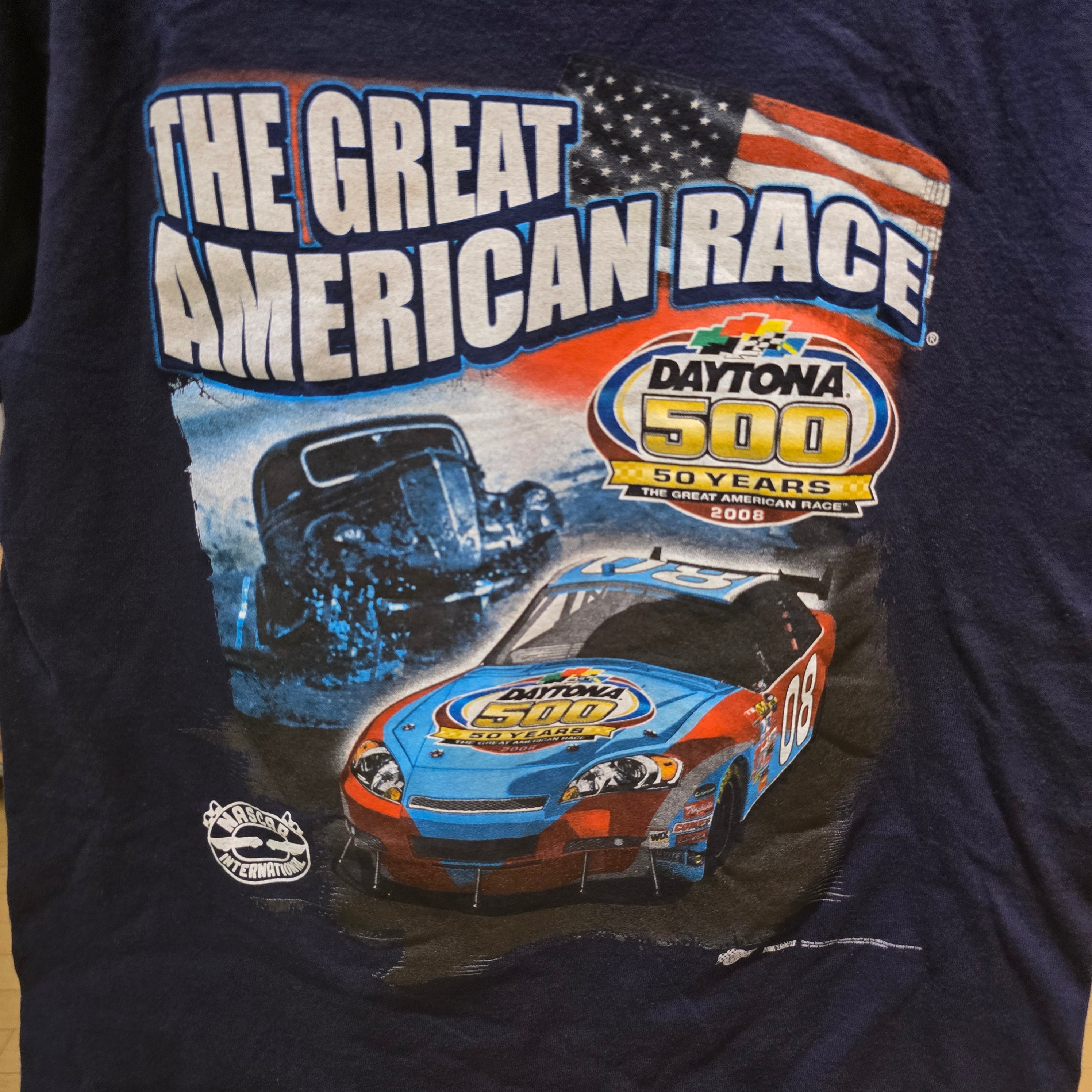 2008 Daytona 500 50th Anniversary Tee Navy Size Medium