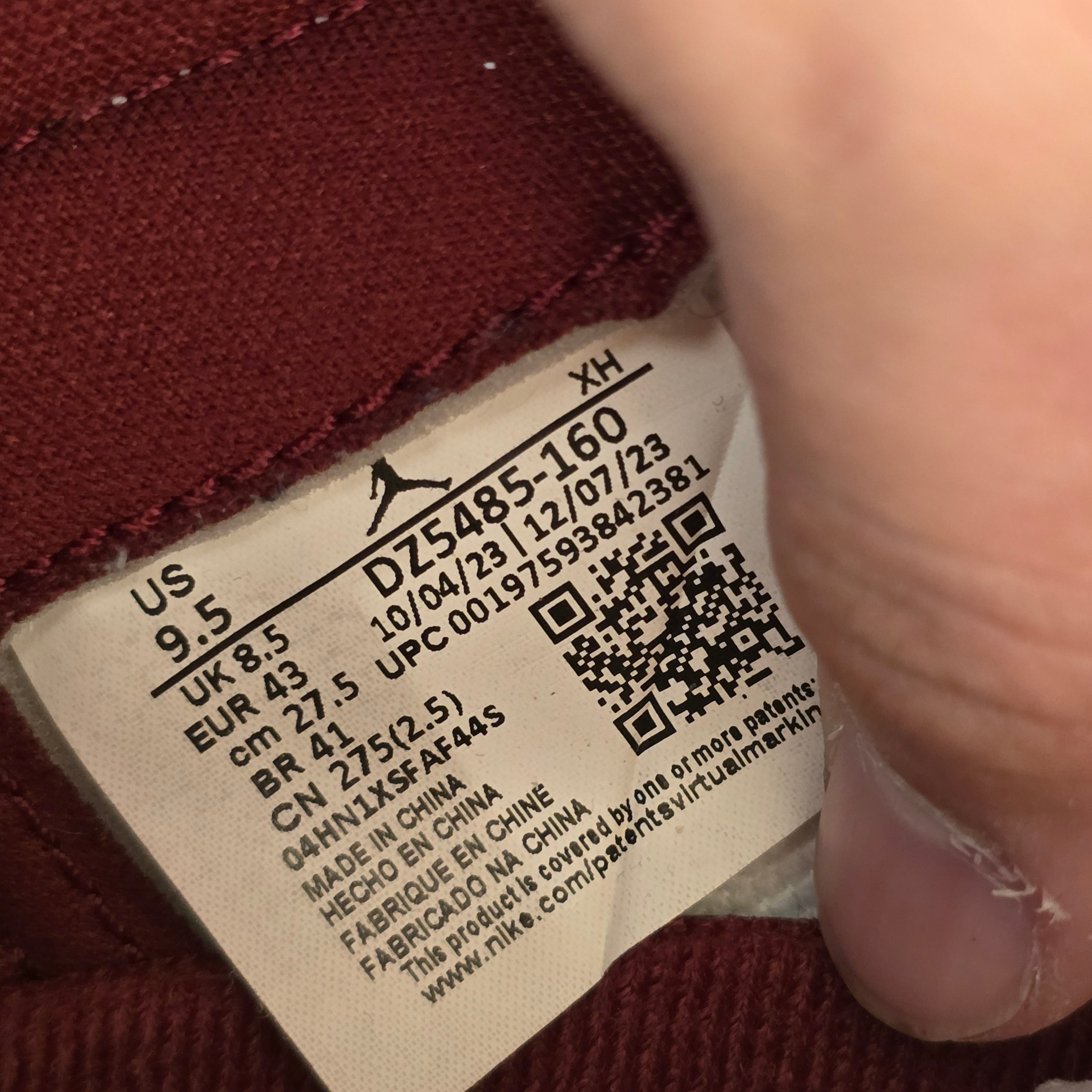 Jordan 1 Retro High OG Artisanal Team Red SZ 9.5 USED