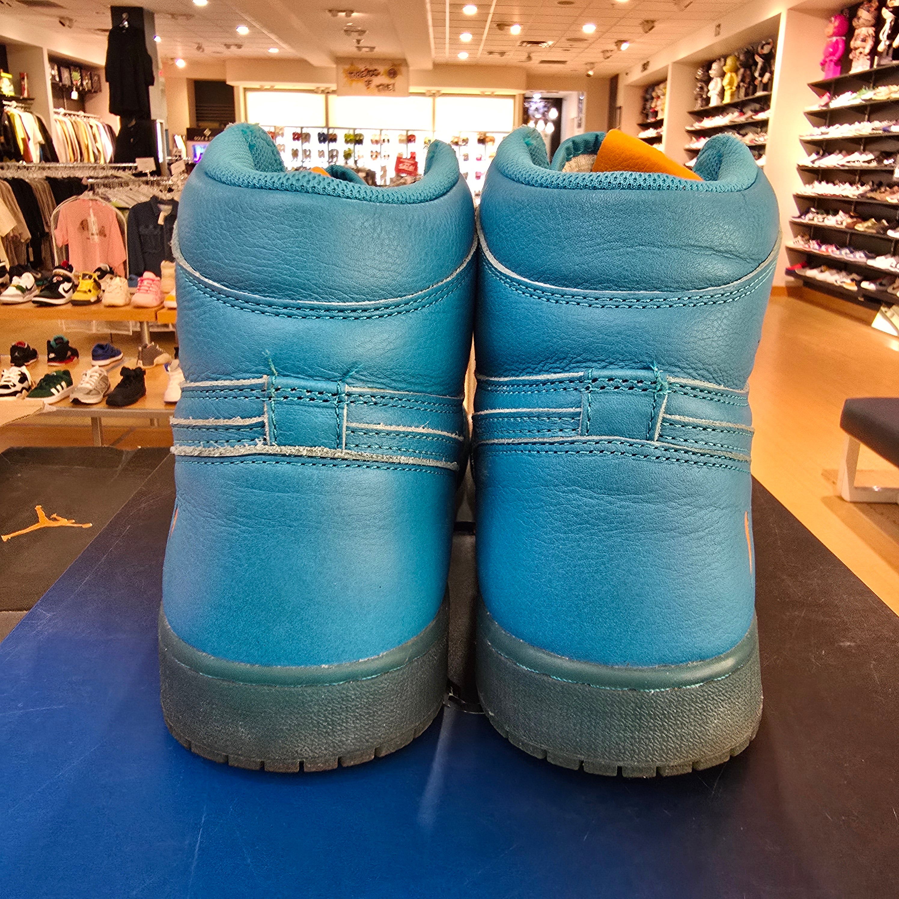 Jordan 1 Retro High Gatorade Blue Lagoon SZ 12 USED NO TOWEL