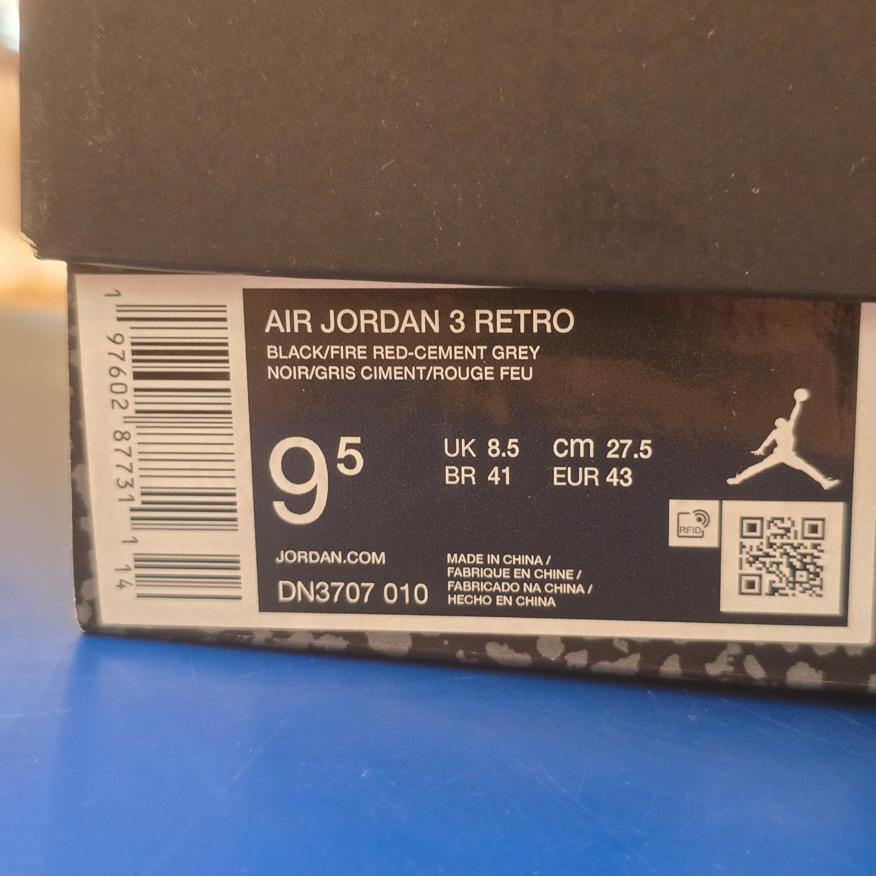 Jordan 3 Retro OG Black Cement (2024) SZ 9.5 USED