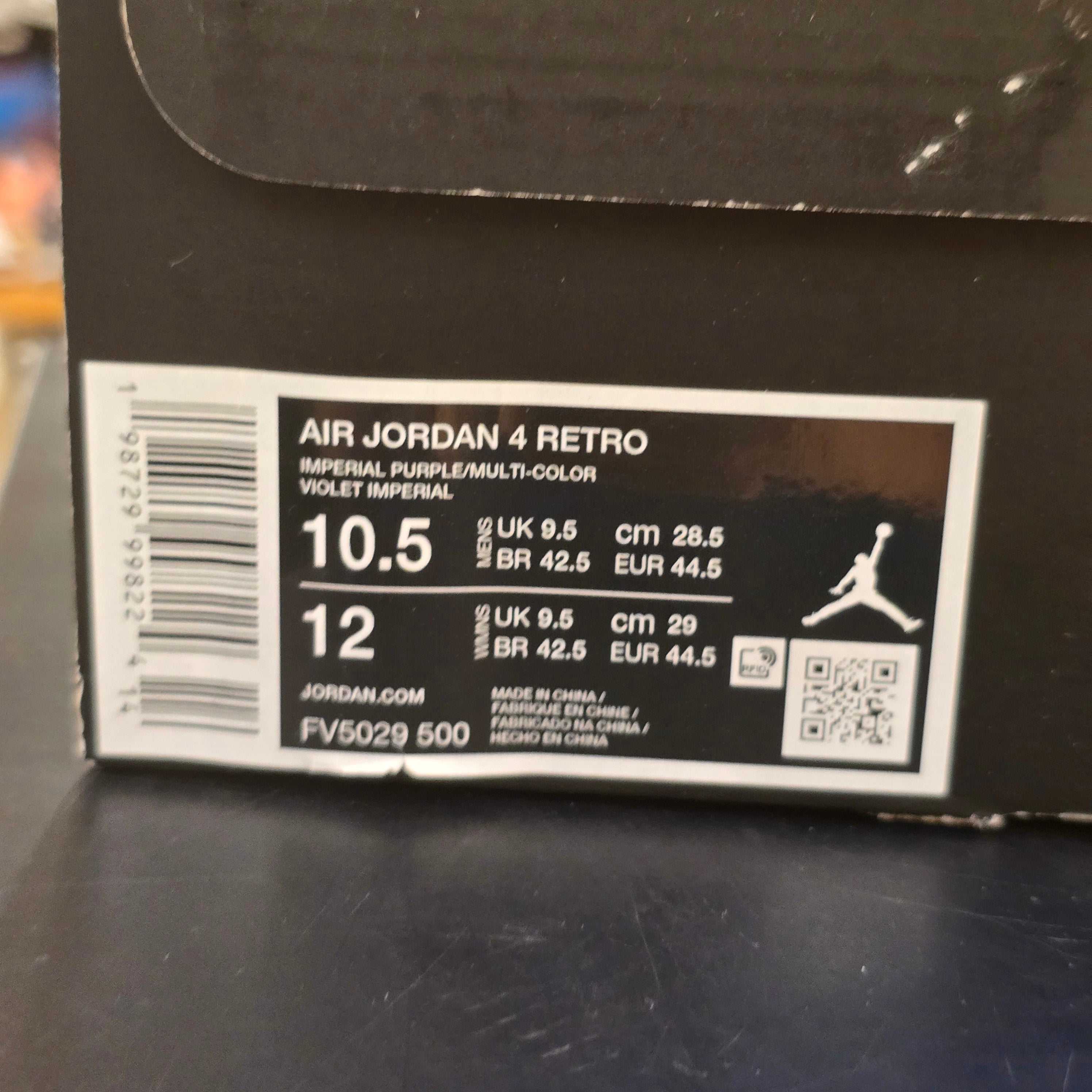 Jordan 4 Retro Lakers SZ 10.5