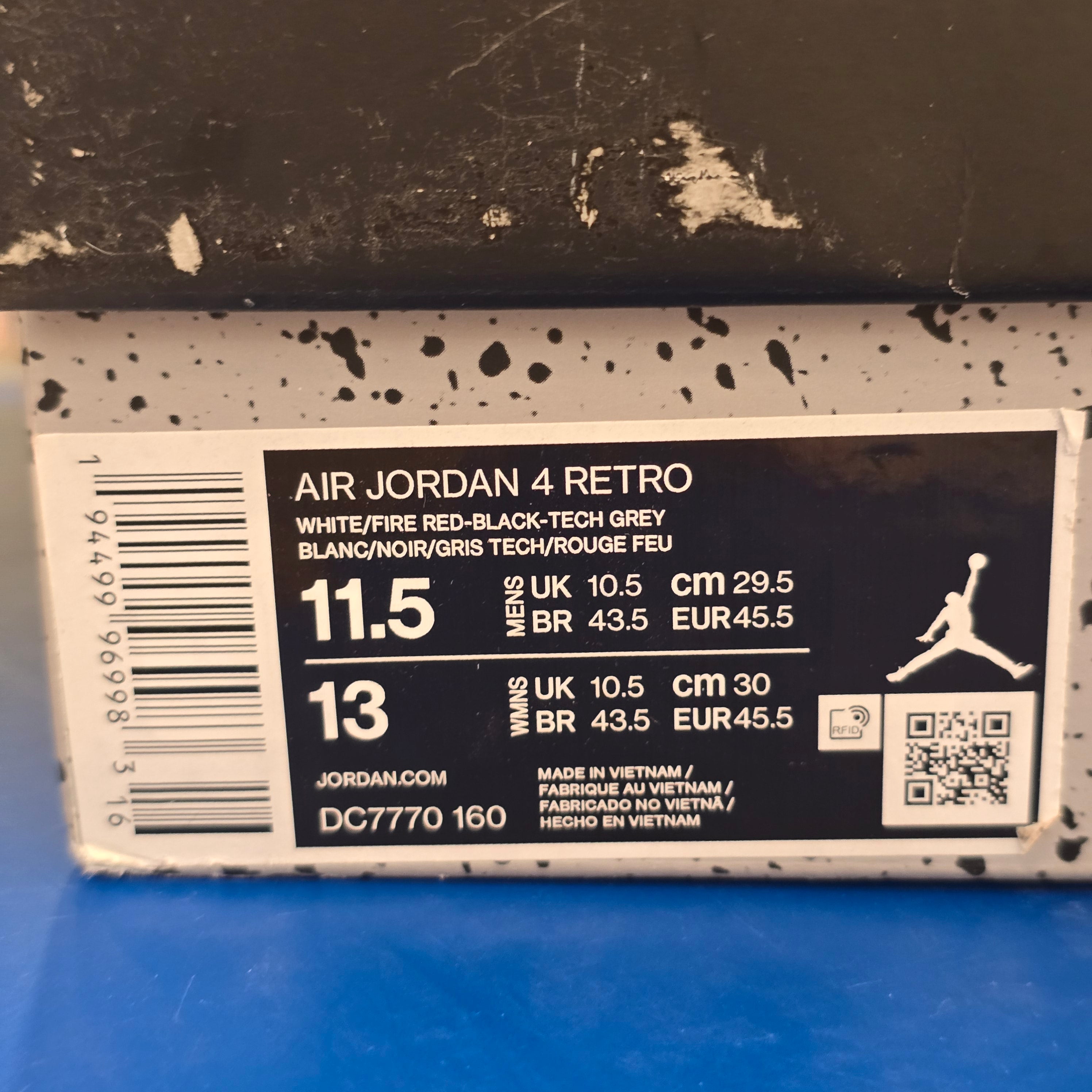 Jordan 4 Retro Fire Red (2020) SZ 11.5 USED