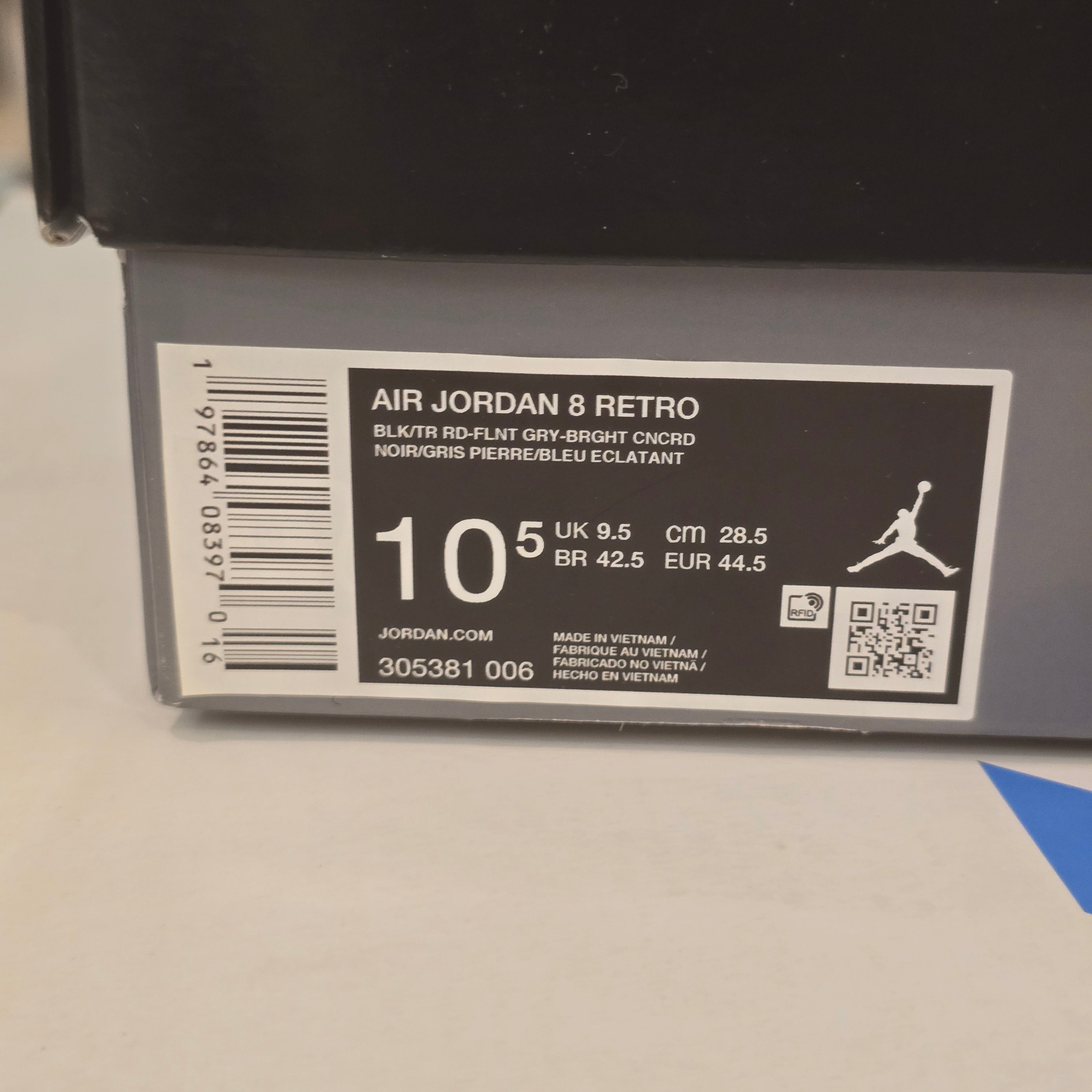 Jordan 8 Retro Aqua (2025) SZ 10.5 USED