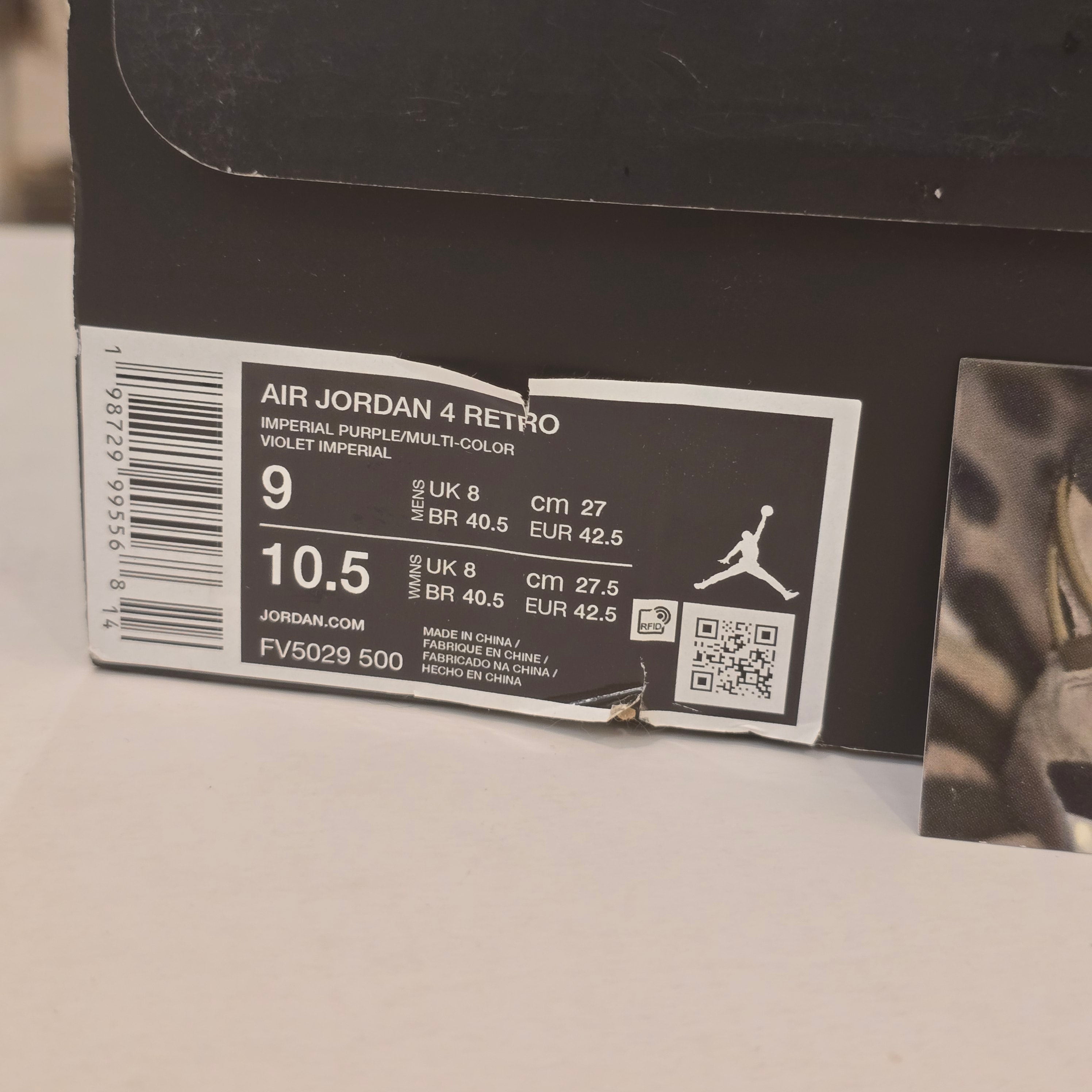 Jordan 4 Retro Lakers SZ 9