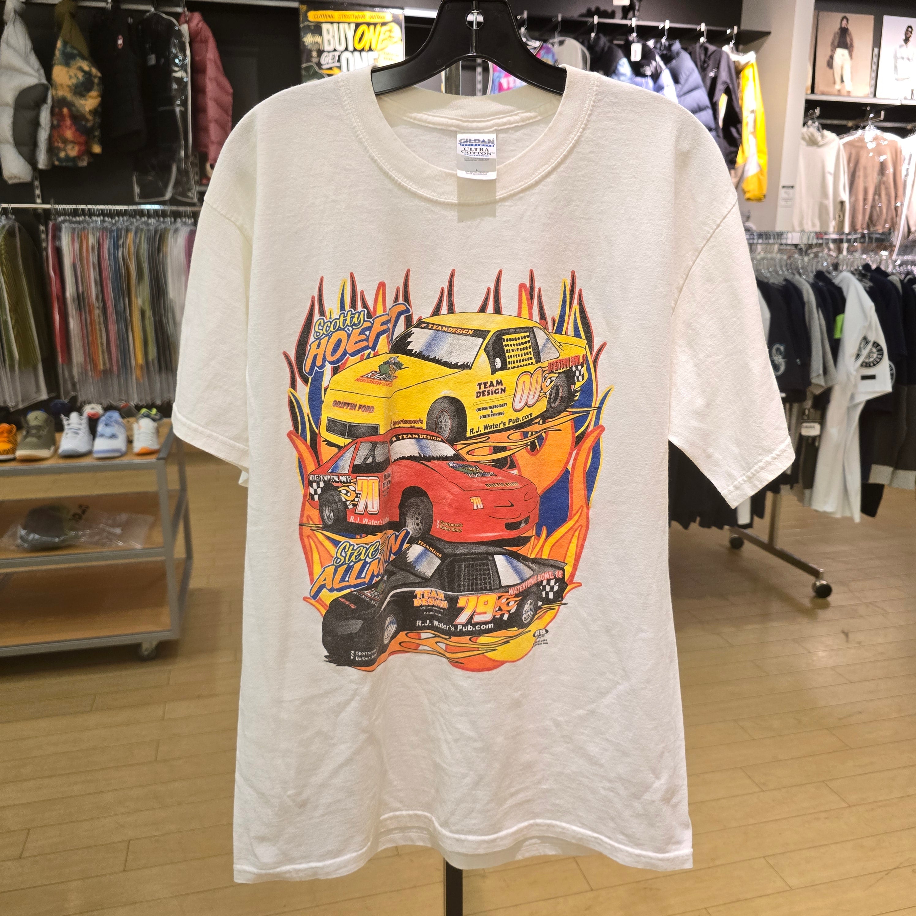 Hoeft Motorsports Racing Tee White Size Large