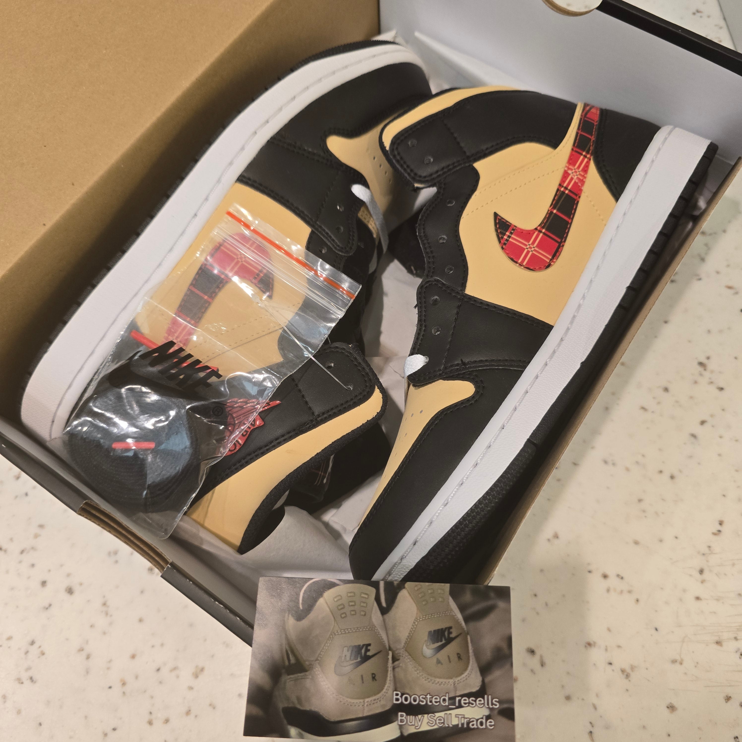 Air Jordan 1 Mid Tartan Swoosh SZ 10 DEFECT