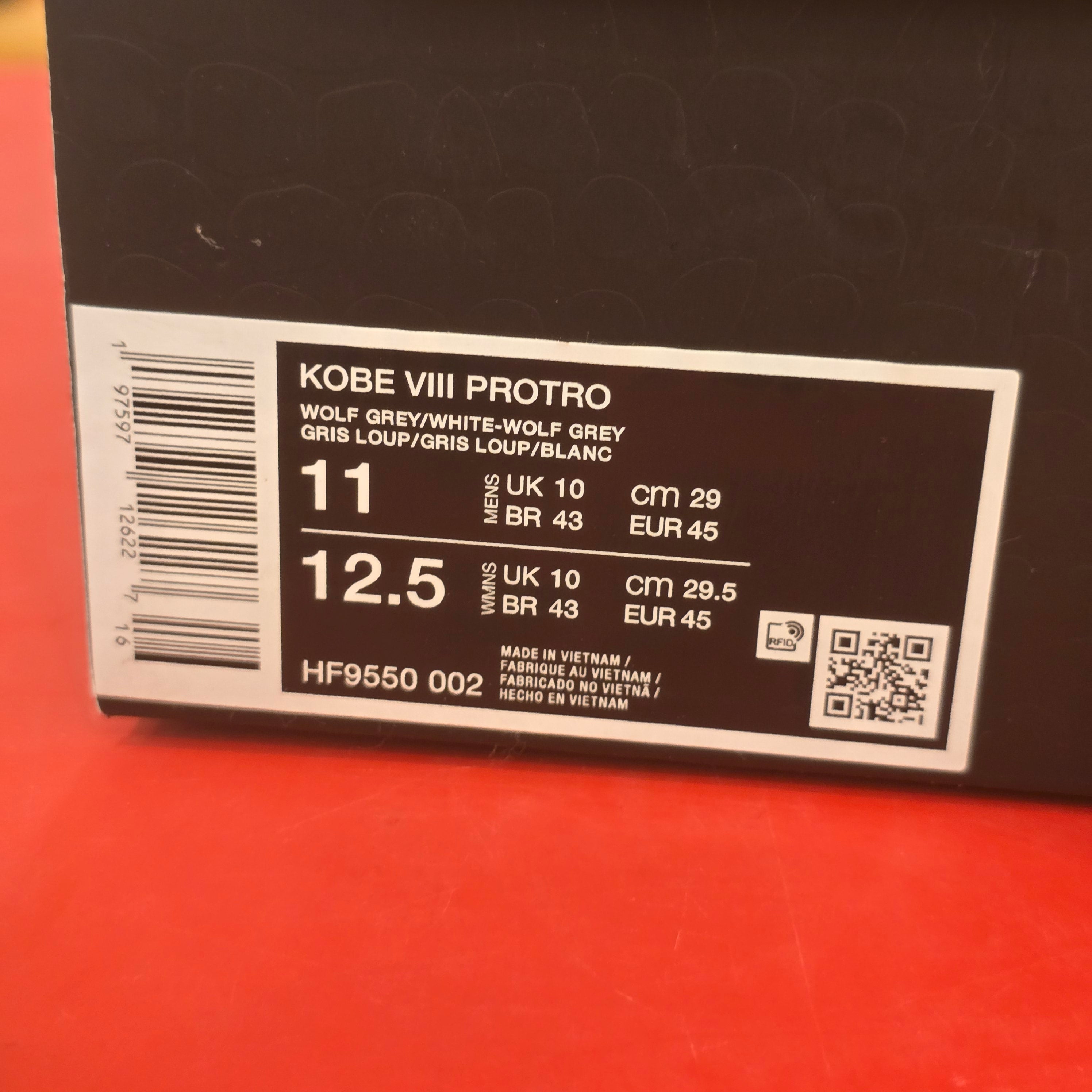 Nike Kobe 8 Protro Wolf Grey SZ 11 USED
