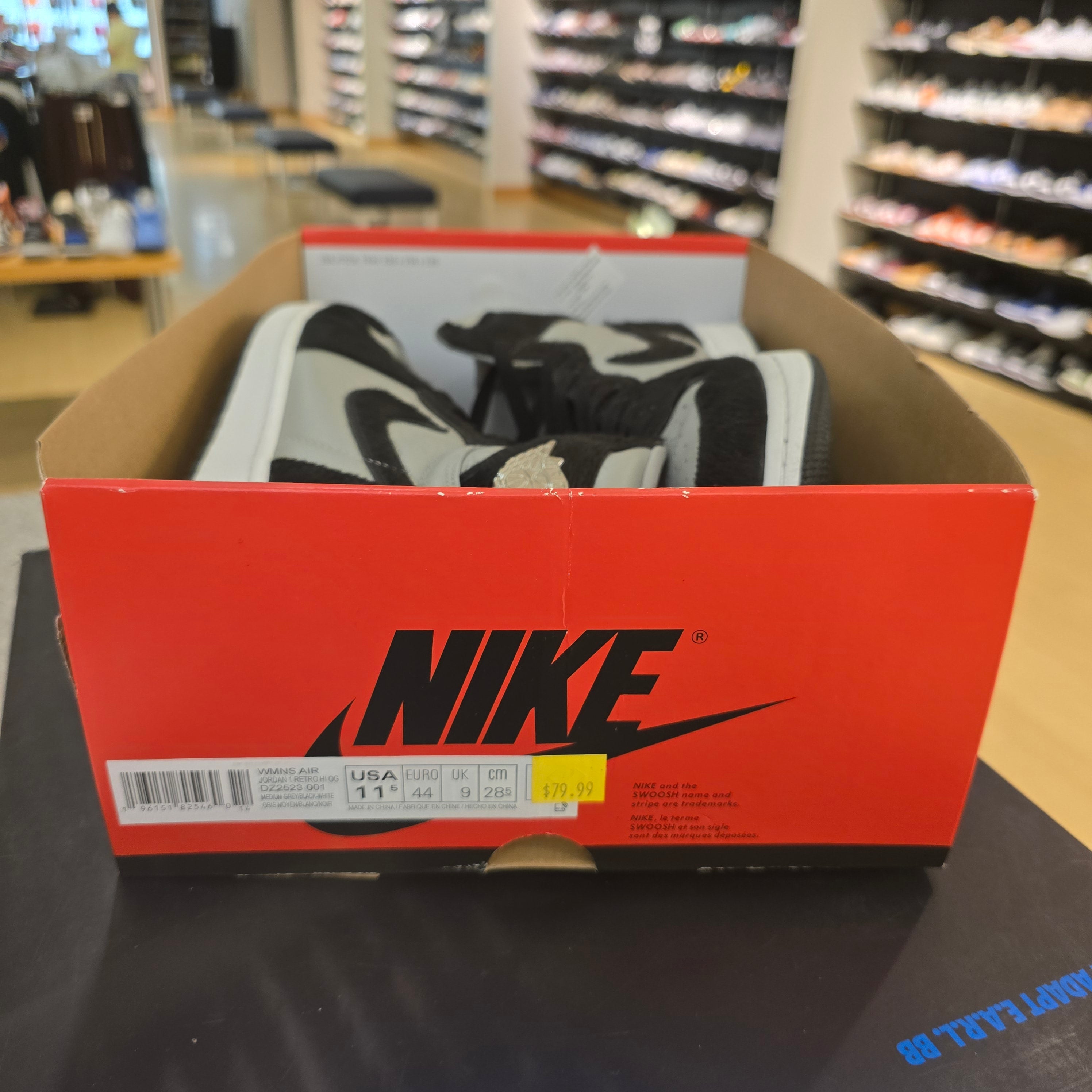 Jordan 1 Retro High OG Twist 2.0 Medium Grey (Women's) SZ 11.5/10M USED MISSING LID