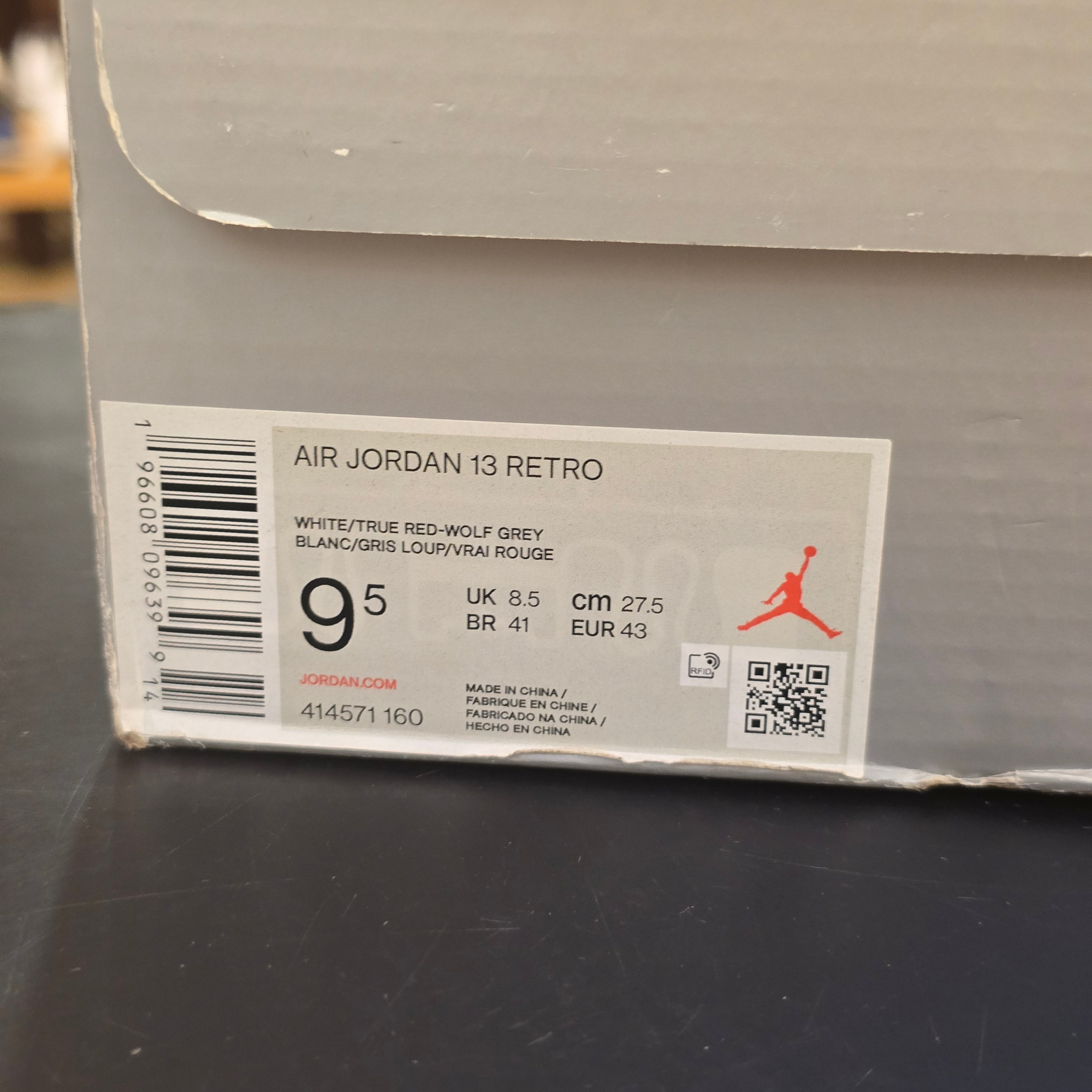 Jordan 13 Retro Wolf Grey SZ 9.5 USED