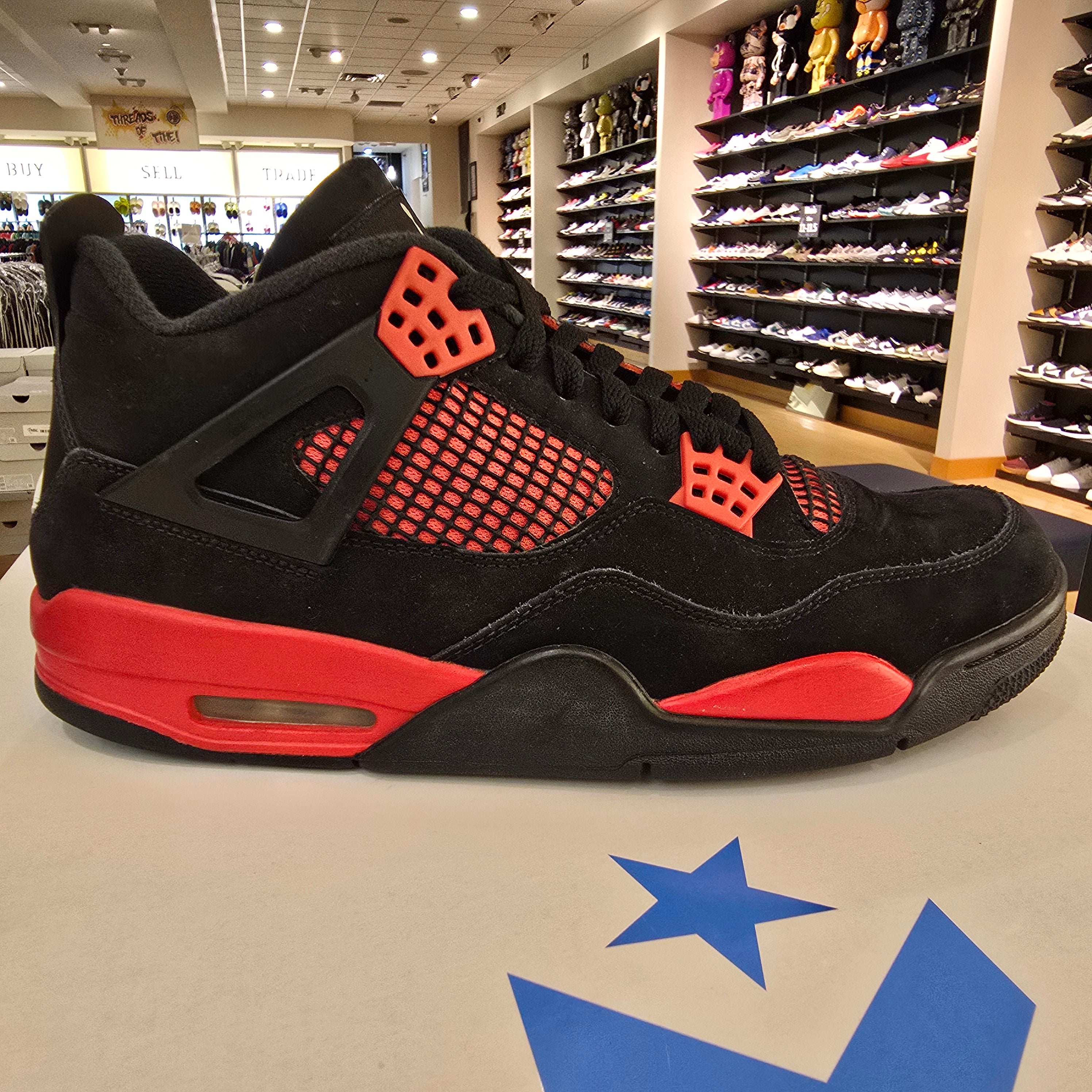Jordan 4 Retro Red Thunder SZ 10.5 USED REP BOX