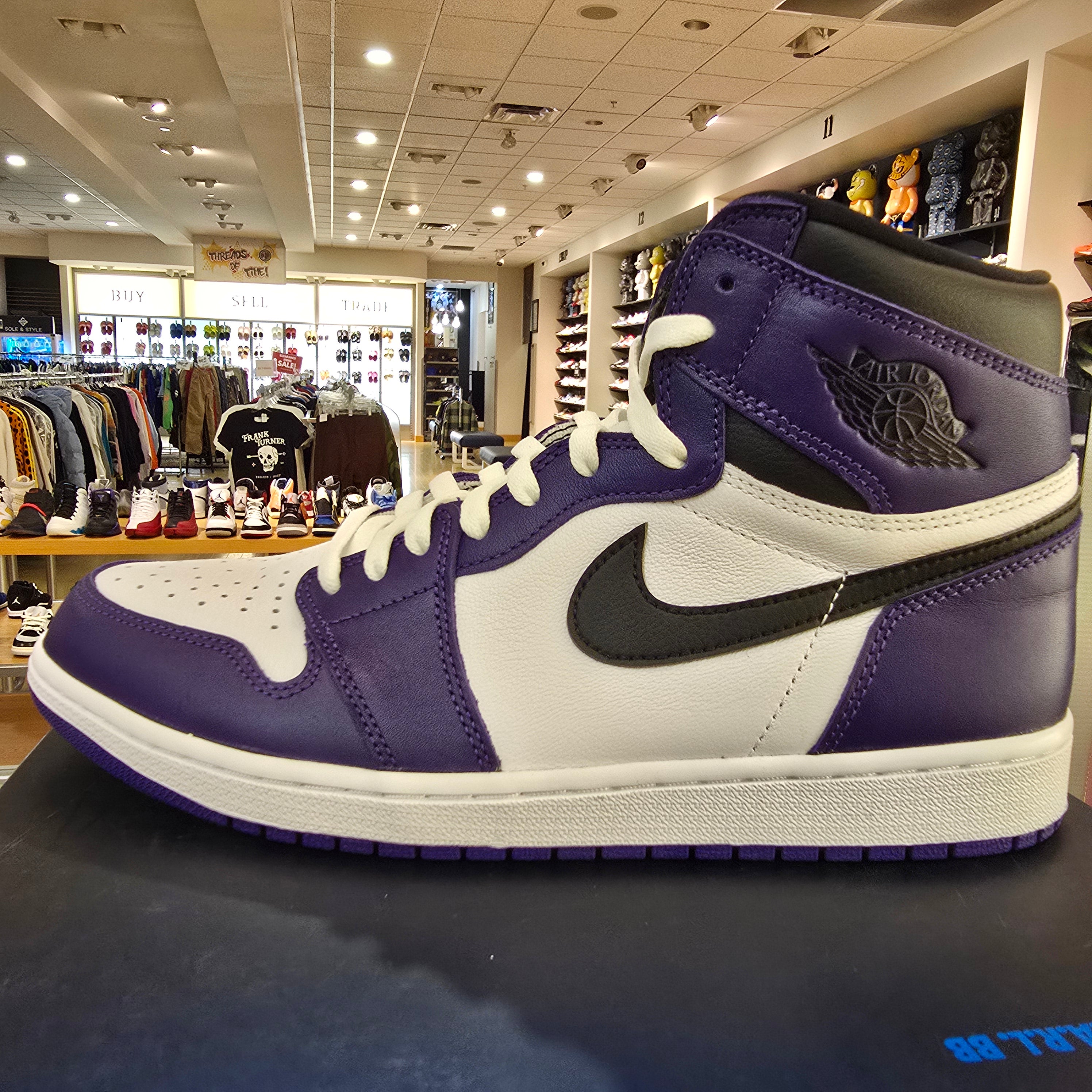 Jordan 1 Retro High Court Purple White SZ 12 USED