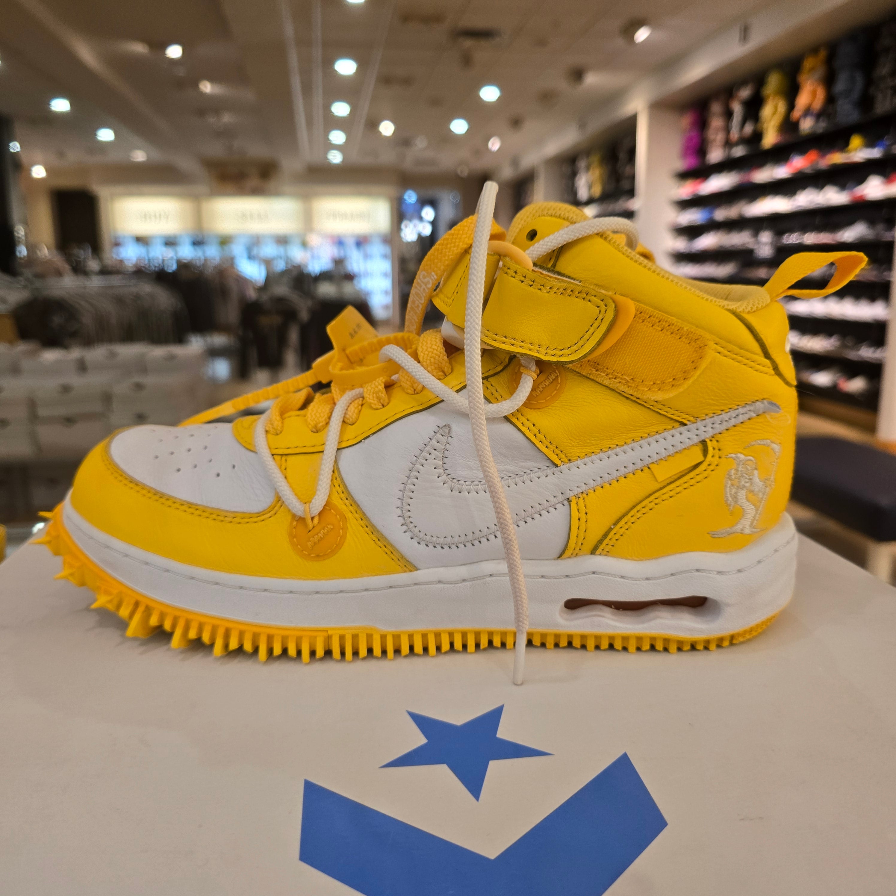 Nike Air Force 1 Mid SP Off-White Varsity Maize SZ 9 USED